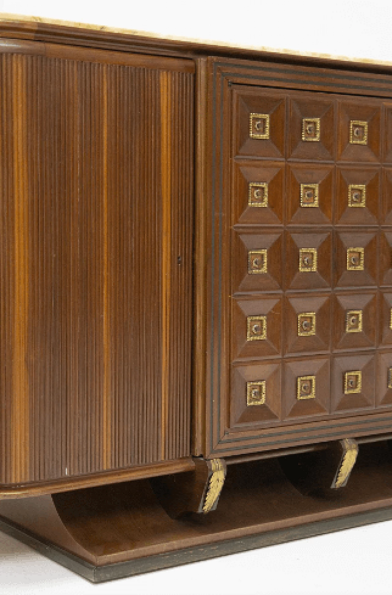 Credenza in legno con piano in marmo di Gino Rancati, anni '50 16