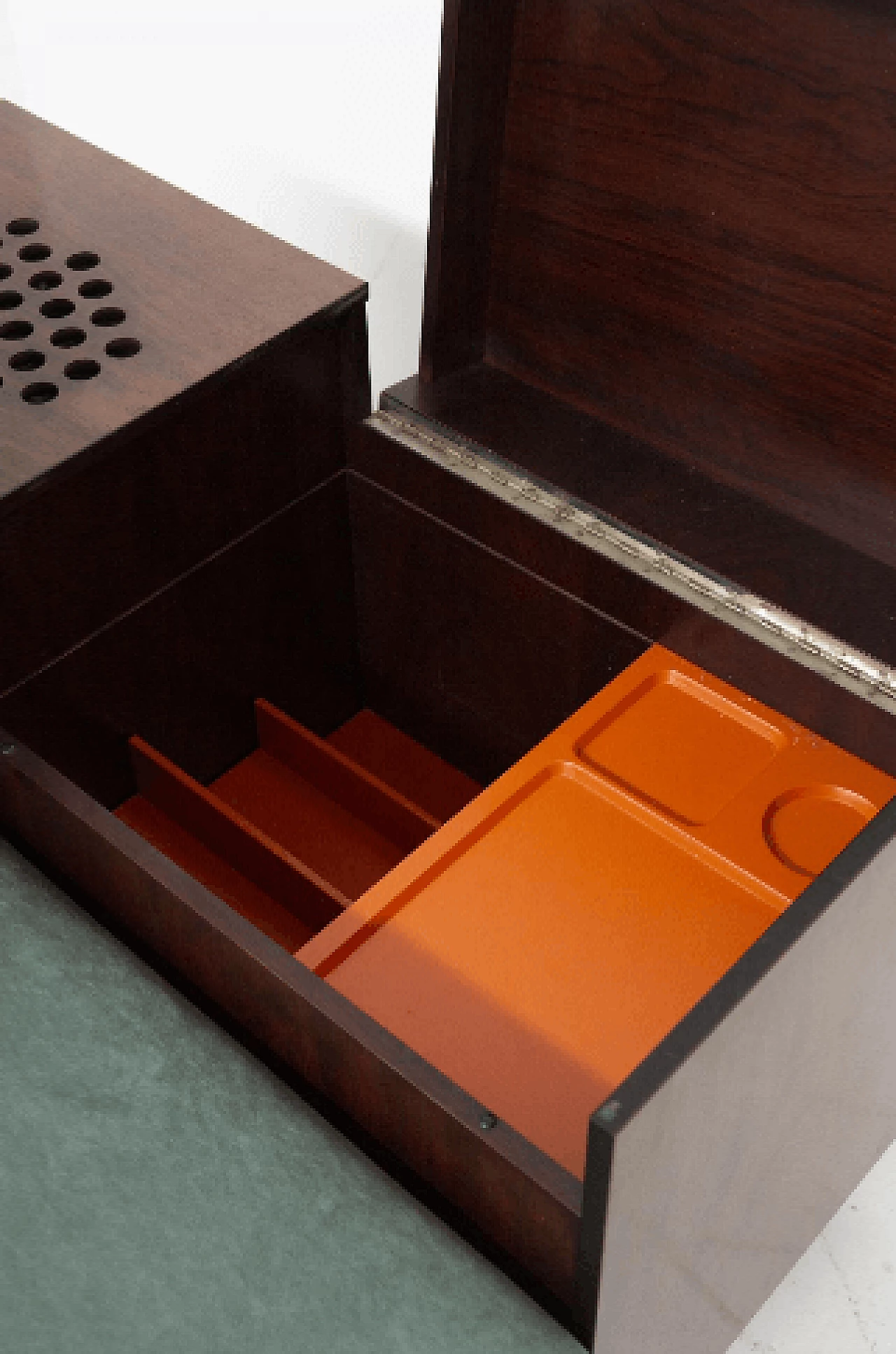 Sofa with speakers, record player and bar compartment by Bernini, 1970s 6