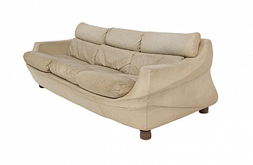 Beige leather sofa by Stasis Salotti, 1960s