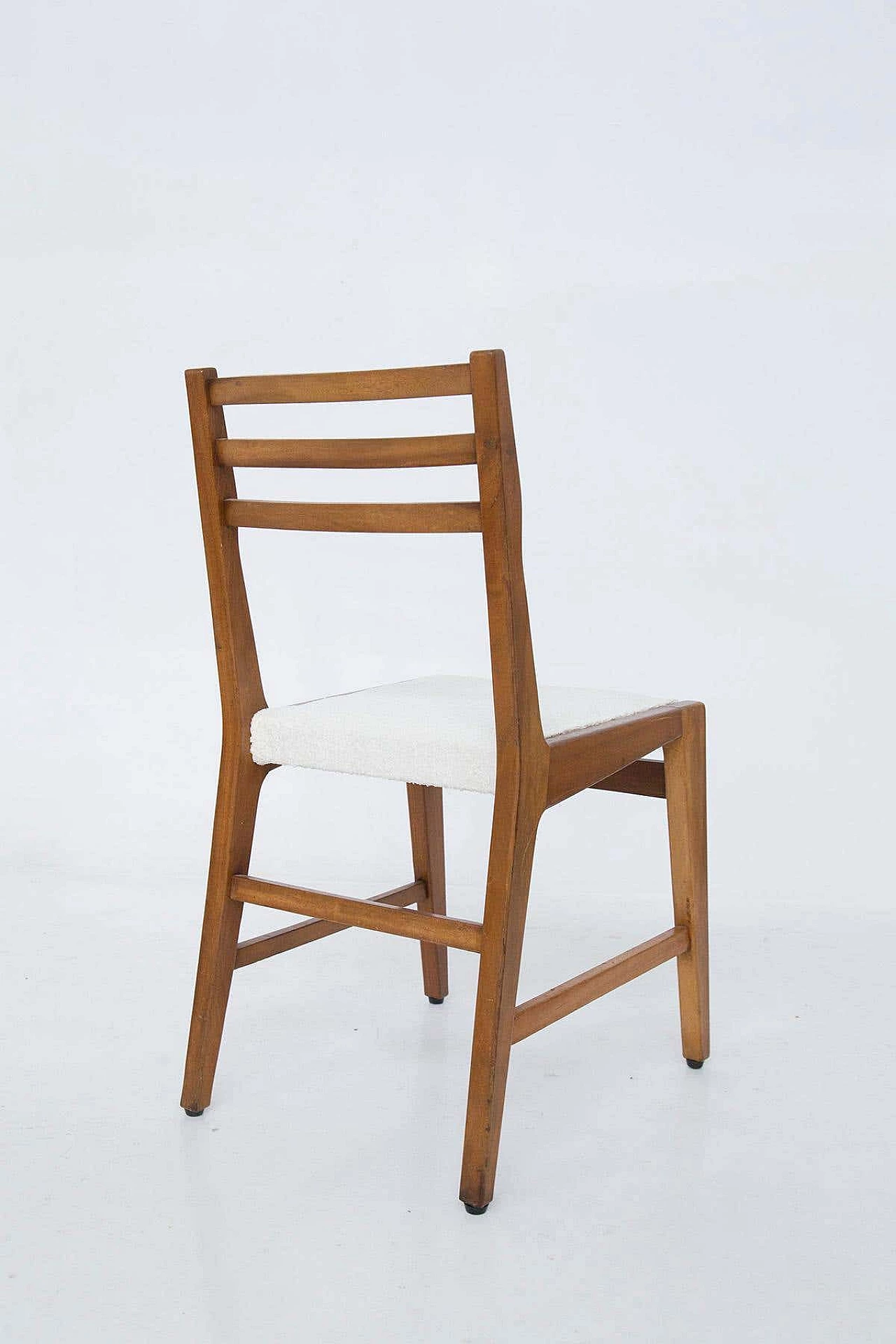12 Wooden chairs with bouclé seat by Studio B.B.P.R, 1950s 6