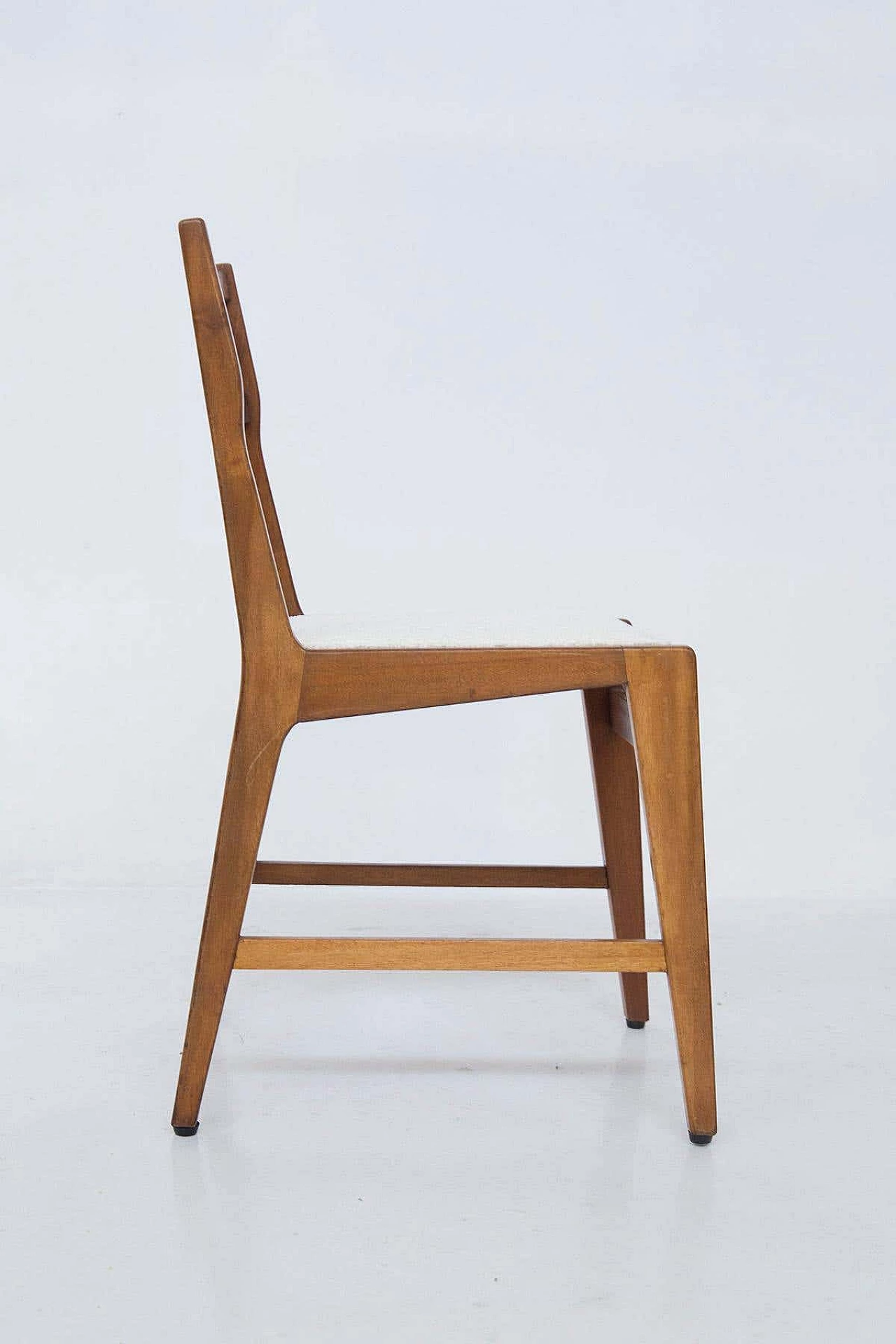 12 Wooden chairs with bouclé seat by Studio B.B.P.R, 1950s 8