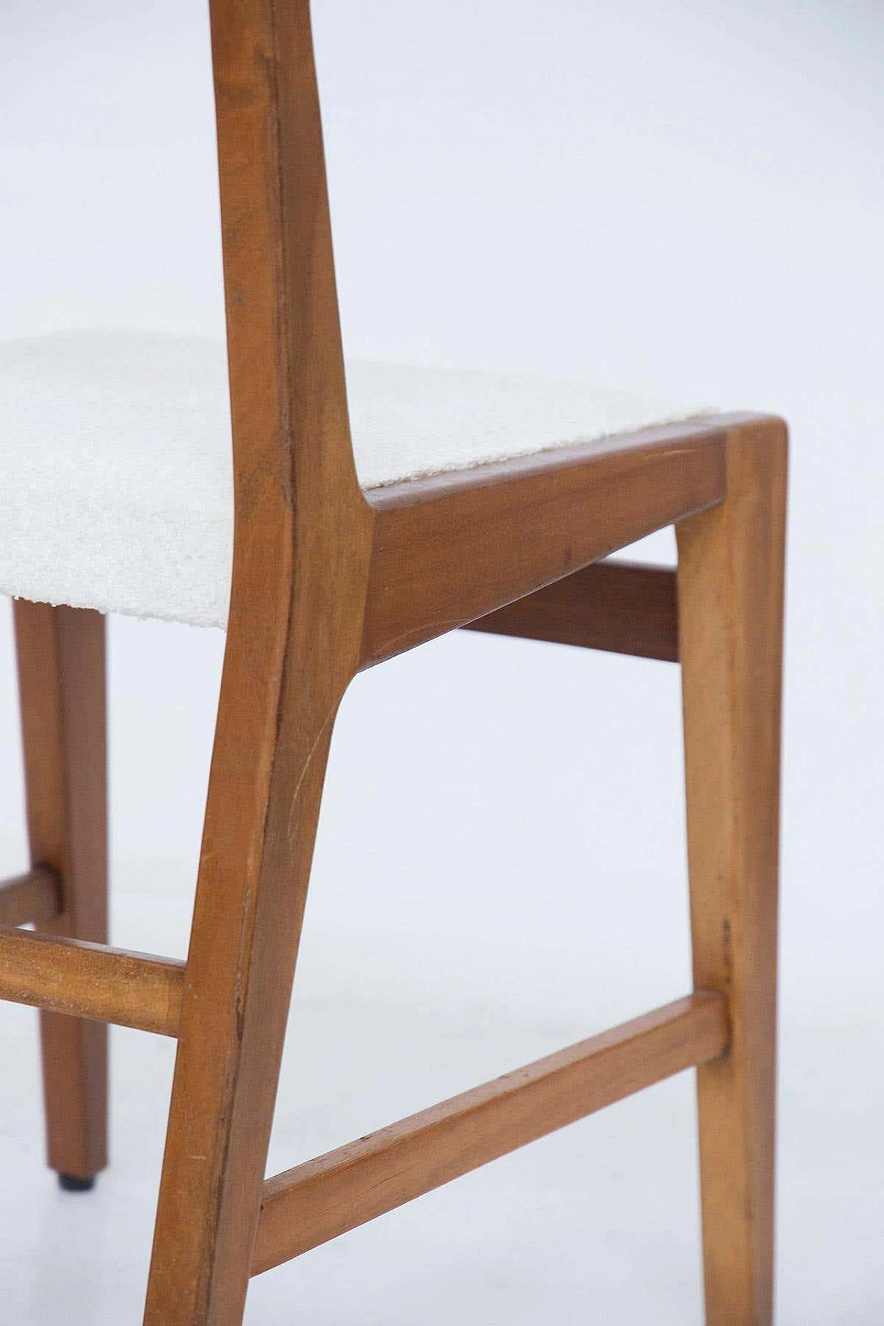 12 Wooden chairs with bouclé seat by Studio B.B.P.R, 1950s 11