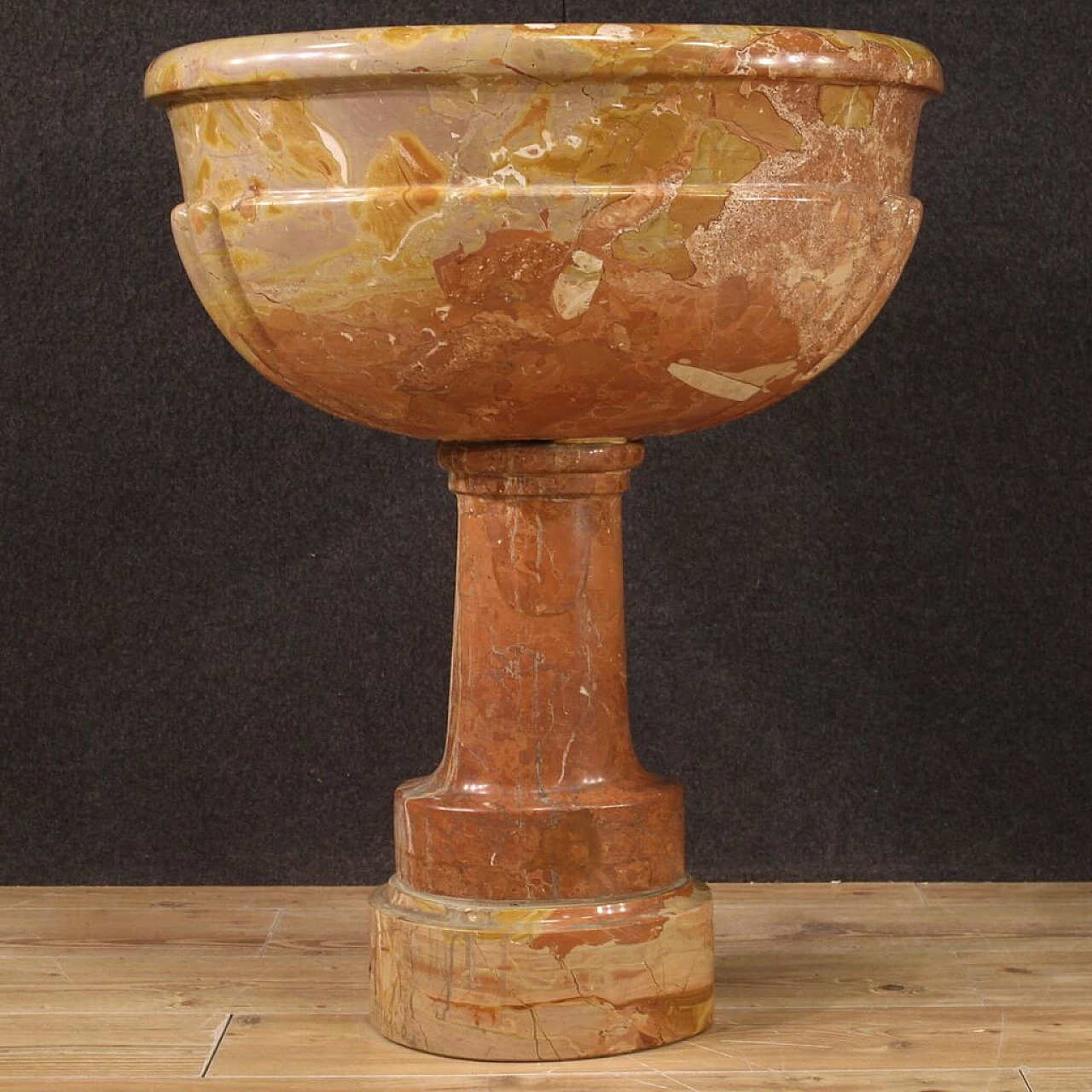 Red Verona marble stoup, 19th century 8
