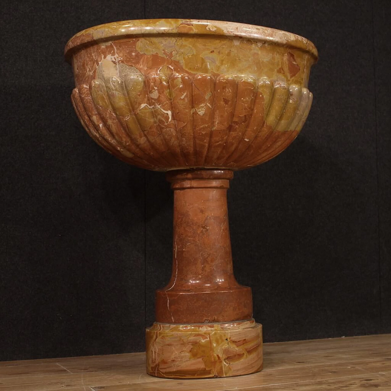 Red Verona marble stoup, 19th century 11