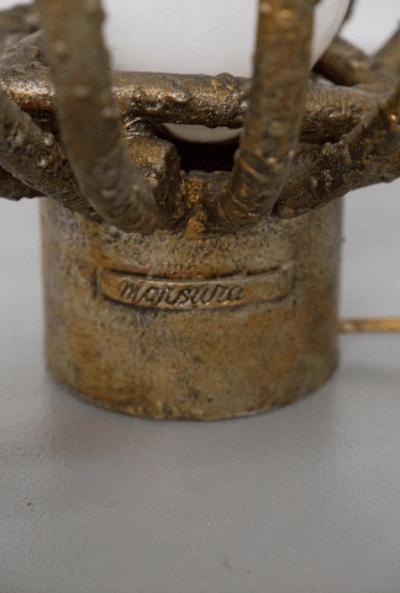 Wrought iron table lamp by Salvino Marsura, 1970s 5