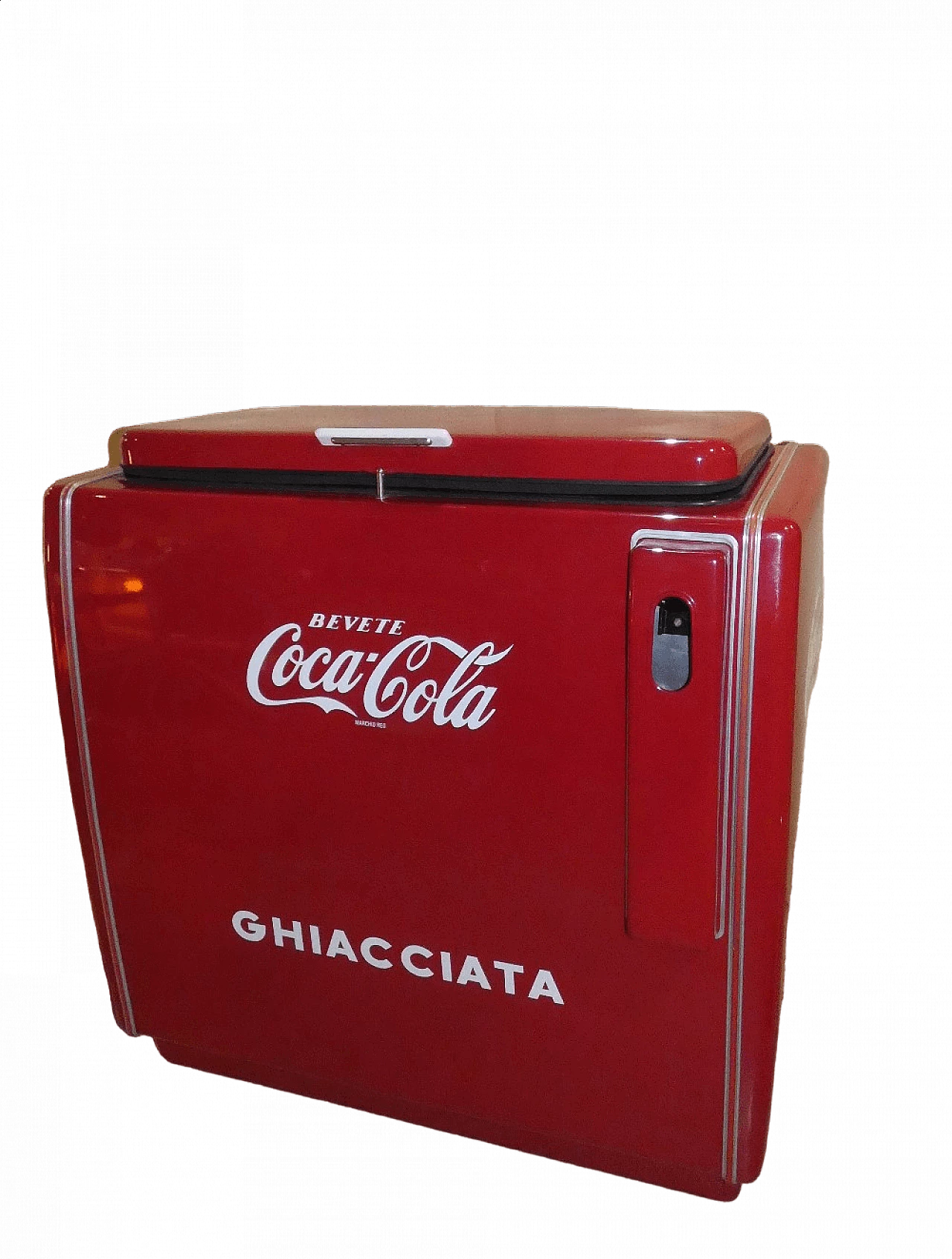 Ghiacciaia in acciaio smaltato di Coca Cola, anni '60 11