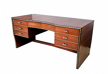 Wooden writing desk by Osvaldo Borsani for Arredamenti Borsani Varedo, 1940s