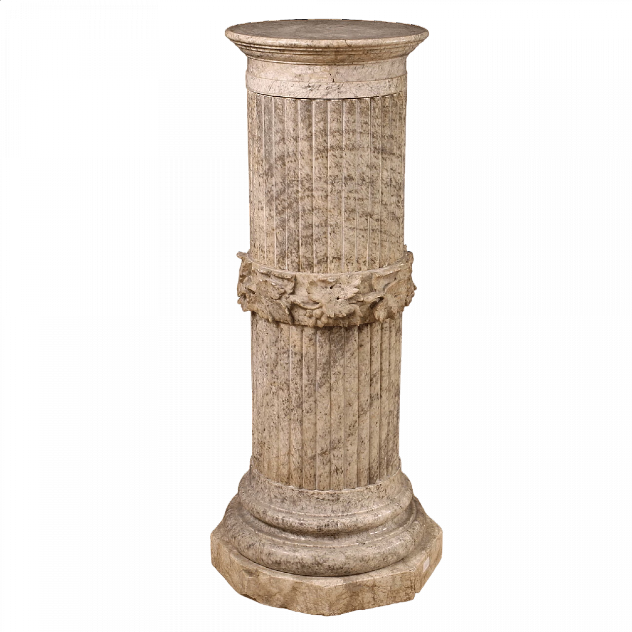 Colonna in alabastro scolpita e cesellata, anni '30 13