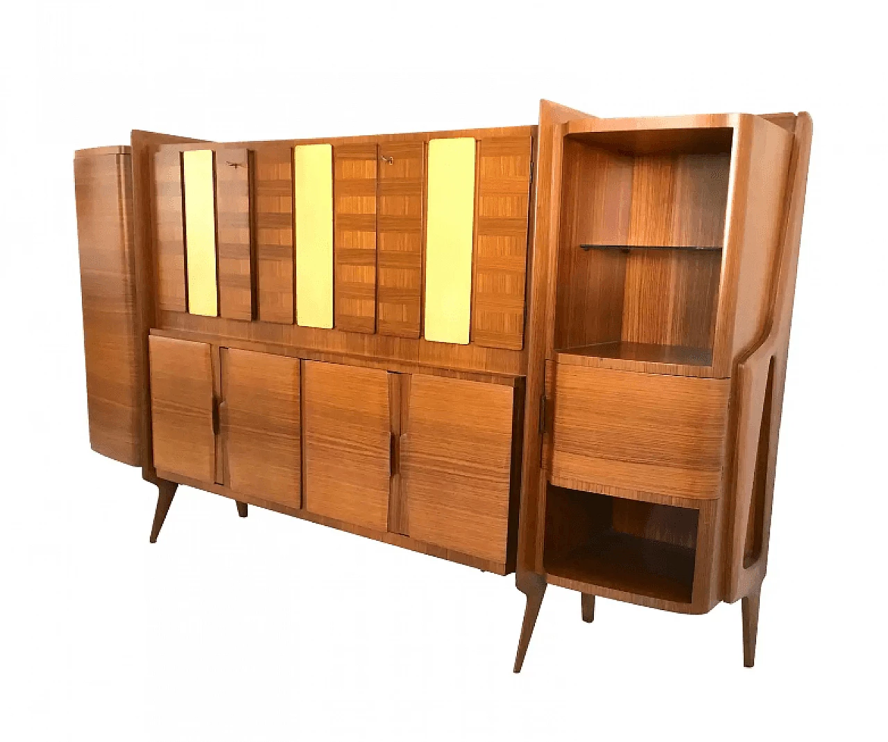 Monumental cabinet with parchment panels by Gio Ponti, 1950s 1