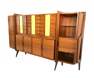Monumental cabinet with parchment panels by Gio Ponti, 1950s