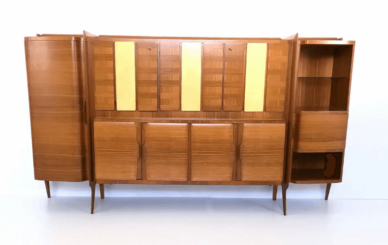 Monumental cabinet with parchment panels by Gio Ponti, 1950s 2