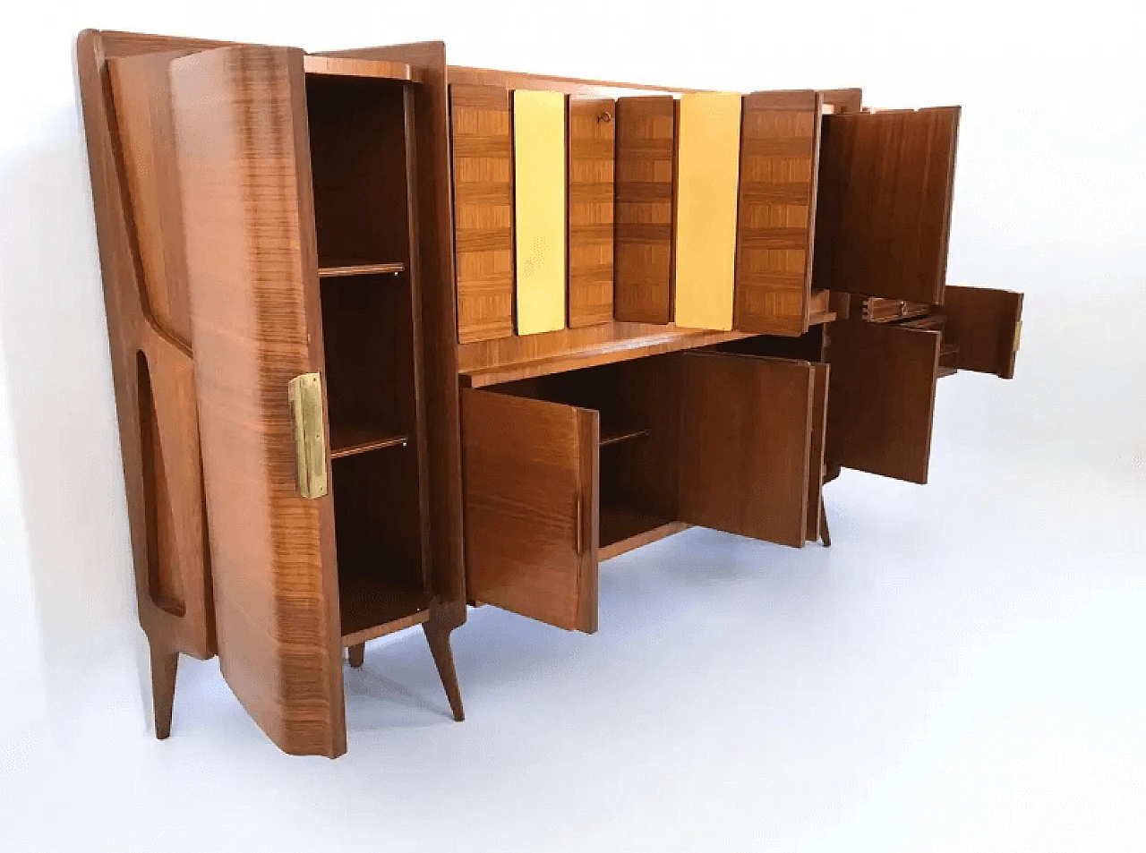Monumental cabinet with parchment panels by Gio Ponti, 1950s 4