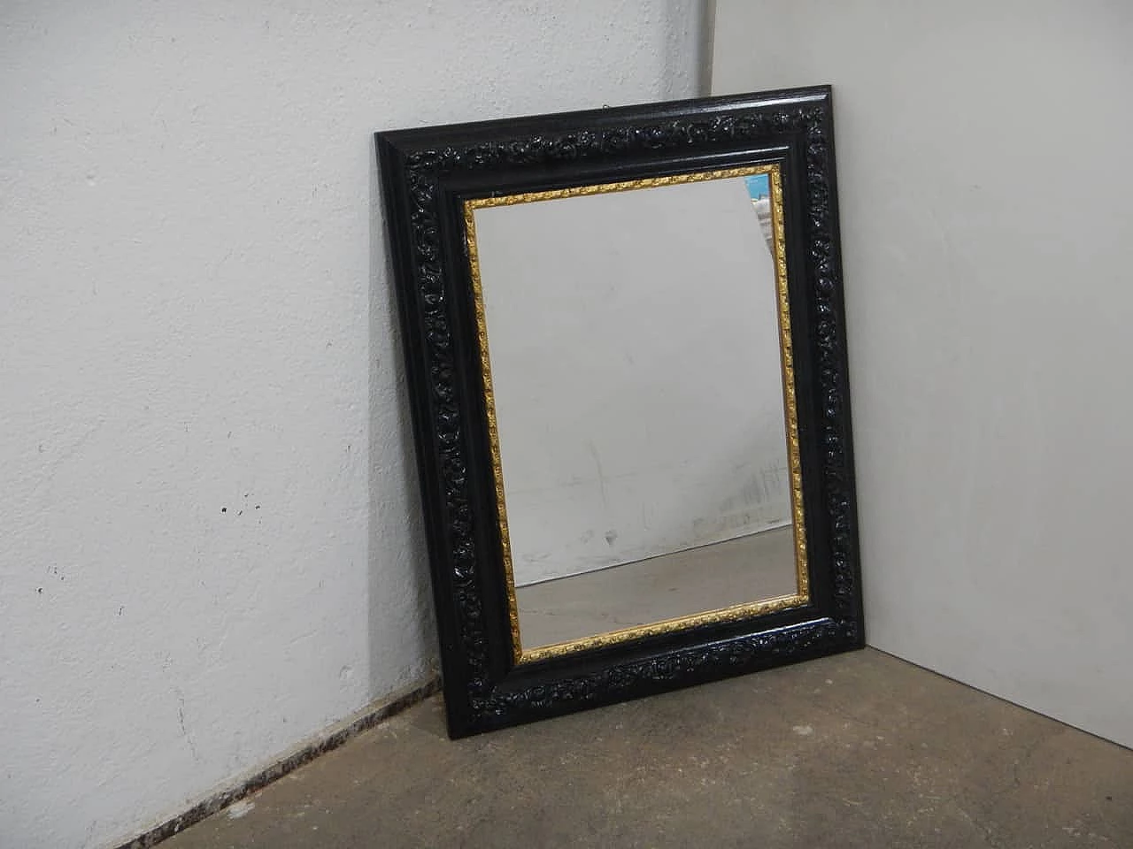 Mirror with stained lime wood frame, 1980s 2