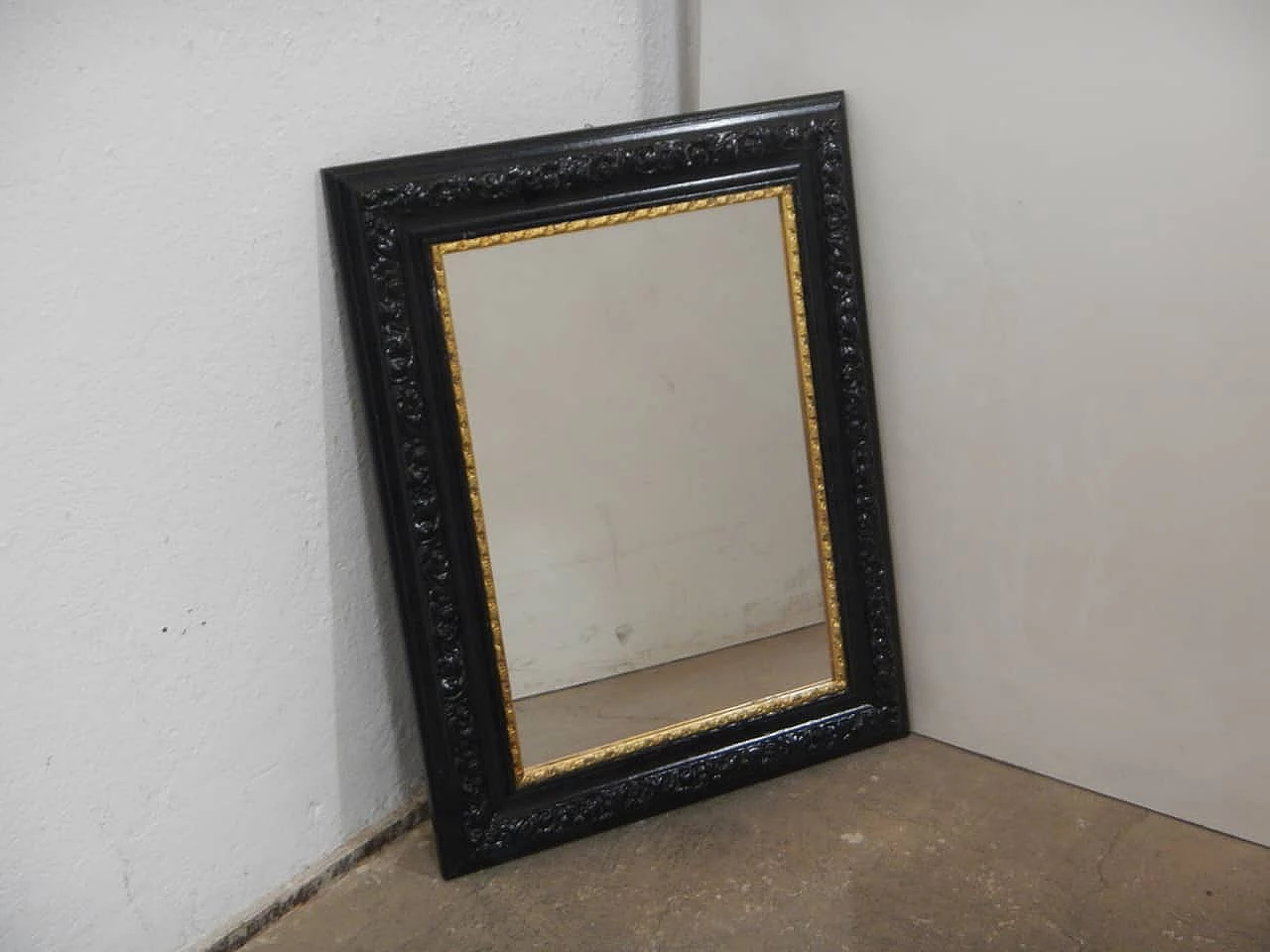 Mirror with stained lime wood frame, 1980s 3