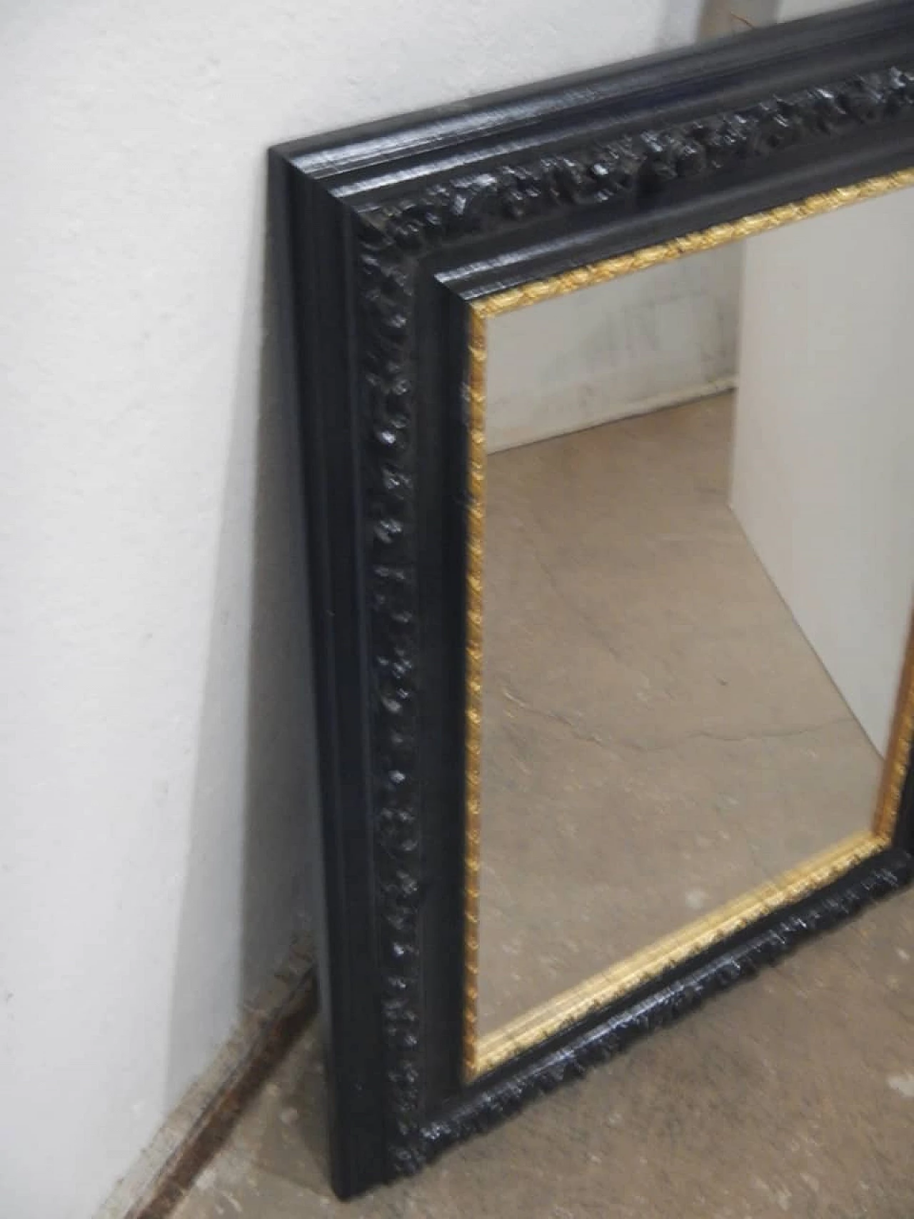 Mirror with stained lime wood frame, 1980s 5