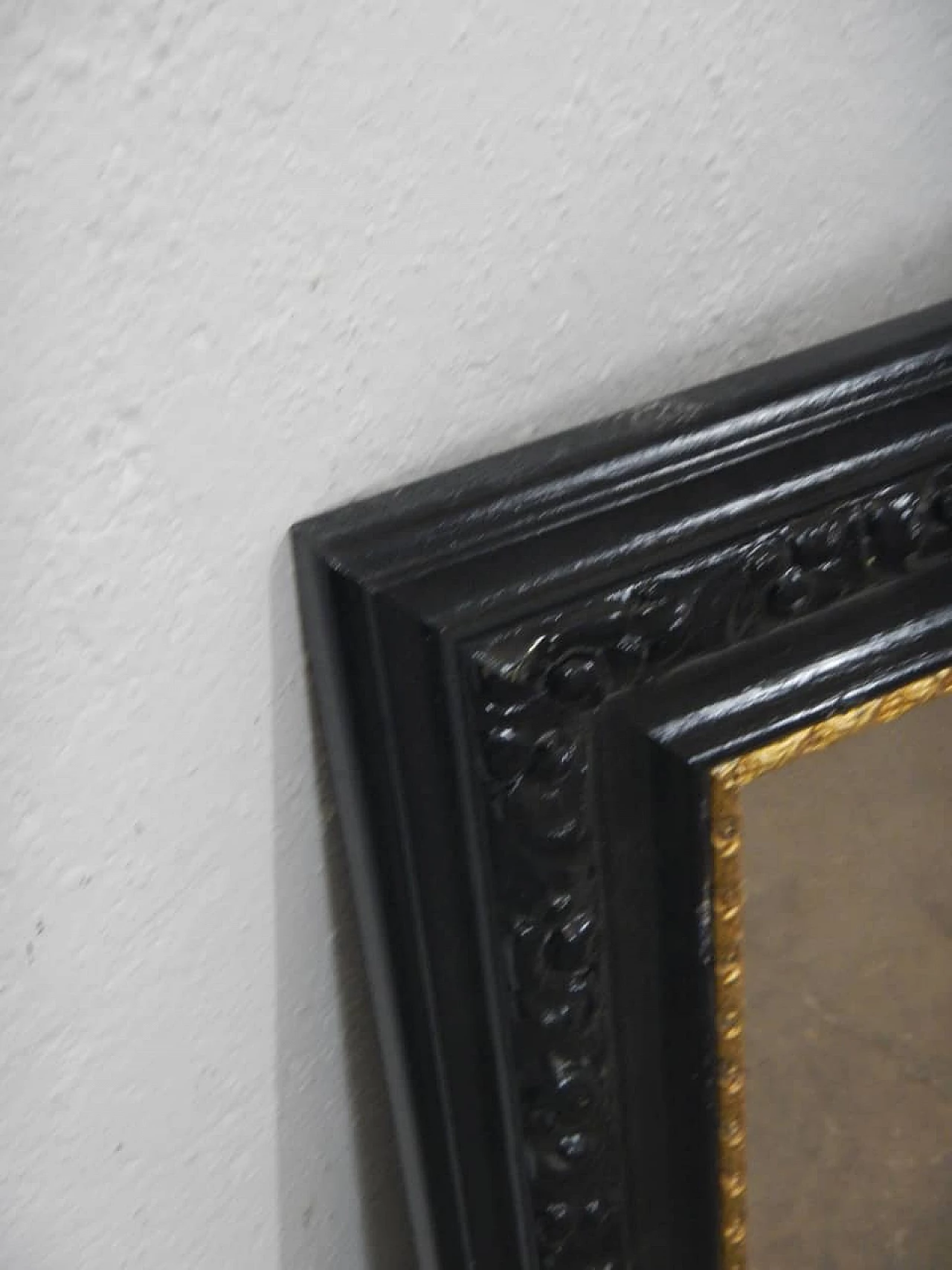 Specchio con cornice in legno di tiglio tinto, anni '80 6