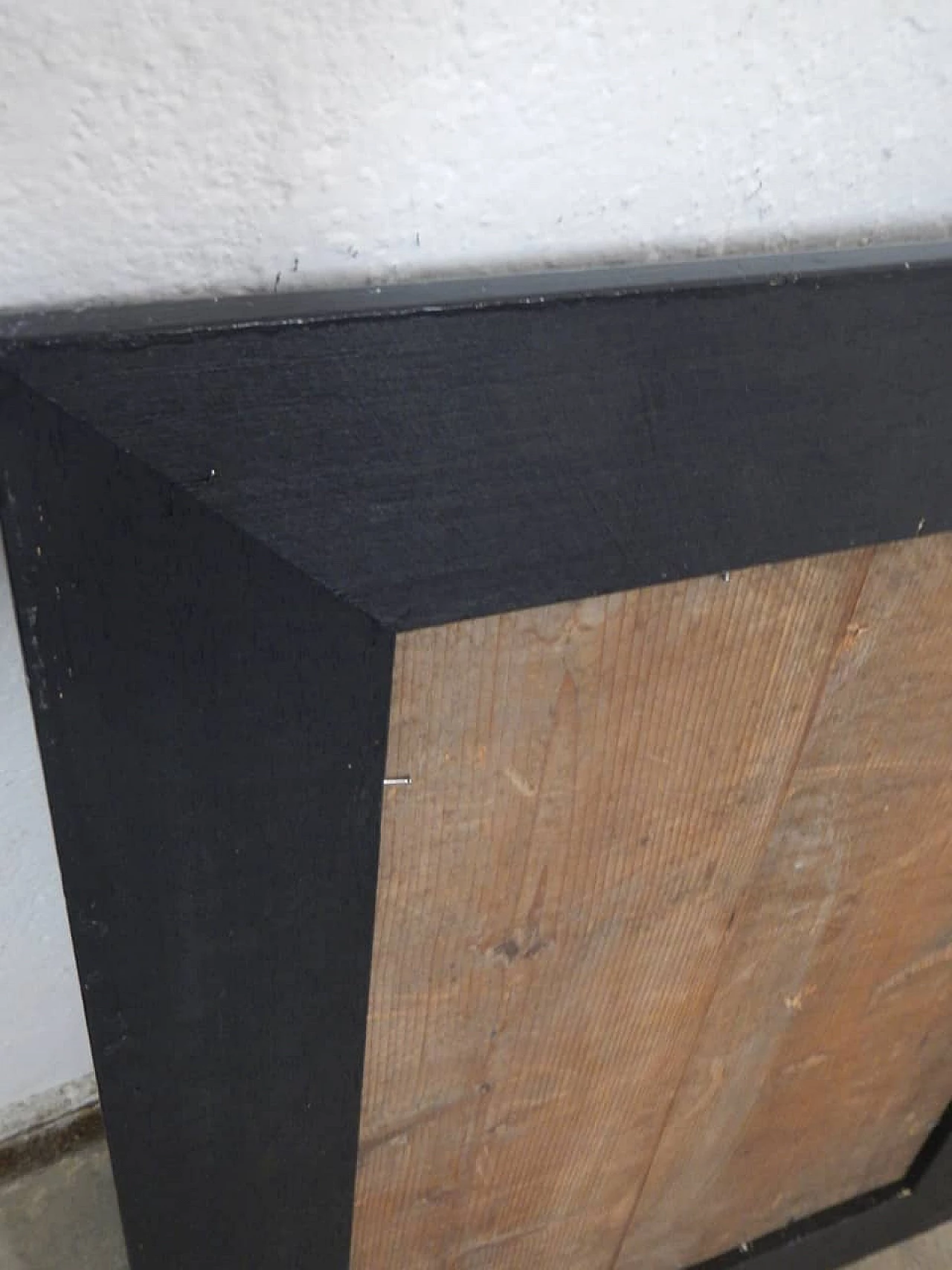 Specchio con cornice in legno di tiglio tinto, anni '80 12