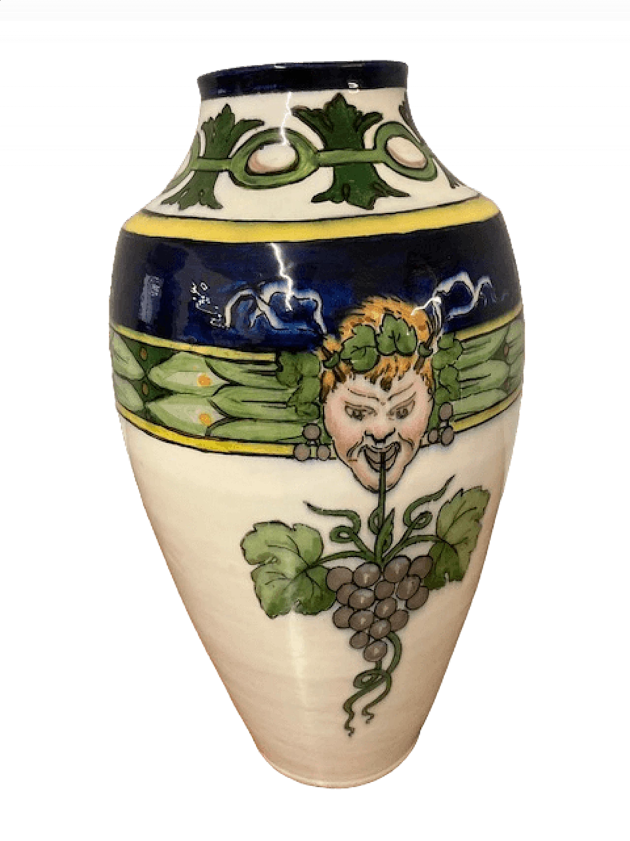 Painted majolica vase by Pasquali, 1910s 14
