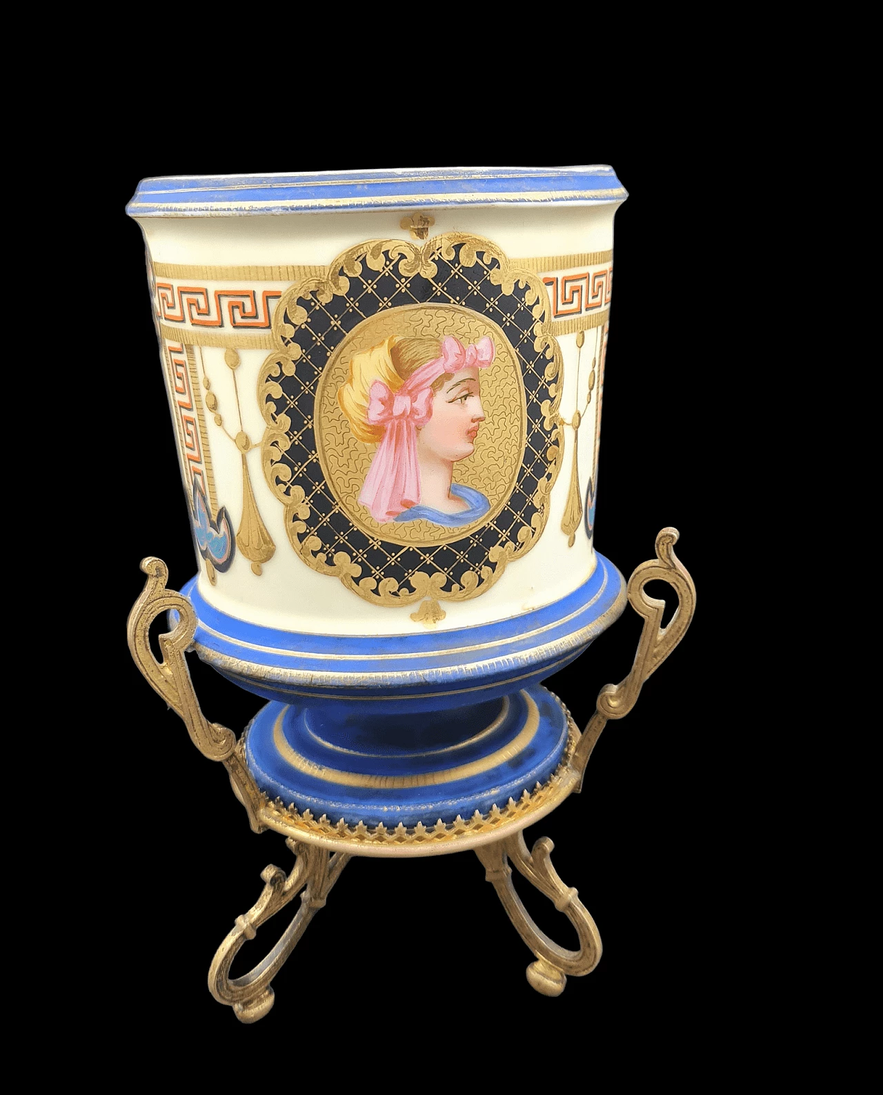 Cache pot Napoleon III with bronze stand, mid-19th century 8
