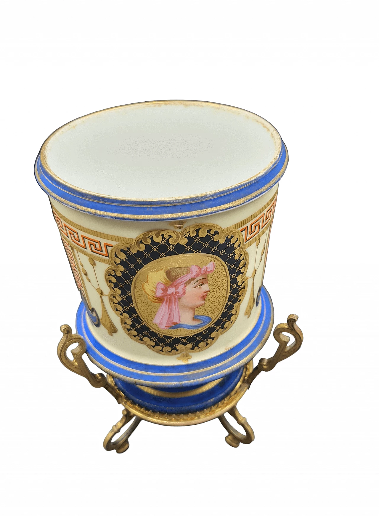 Cache pot Napoleon III with bronze stand, mid-19th century 11