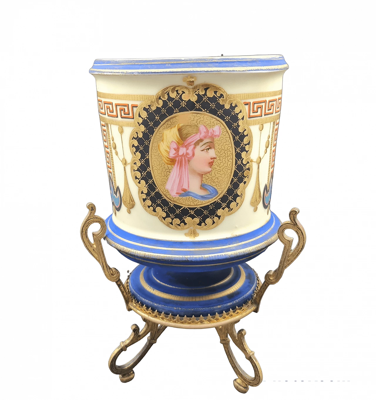 Cache pot Napoleon III with bronze stand, mid-19th century 12