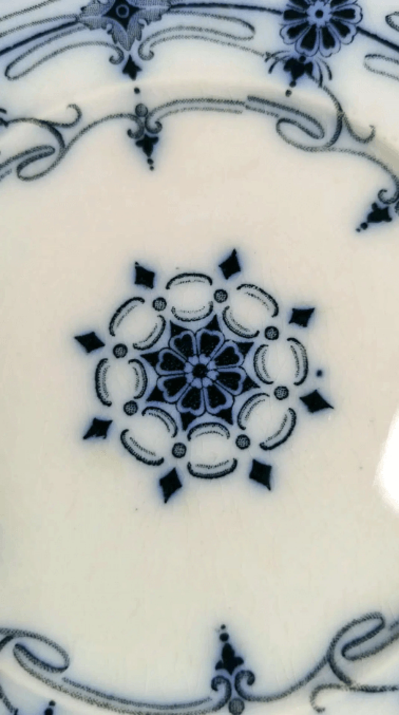 10 Piatti da dessert Burleigh con decorazione transferware blu, primo '900 10