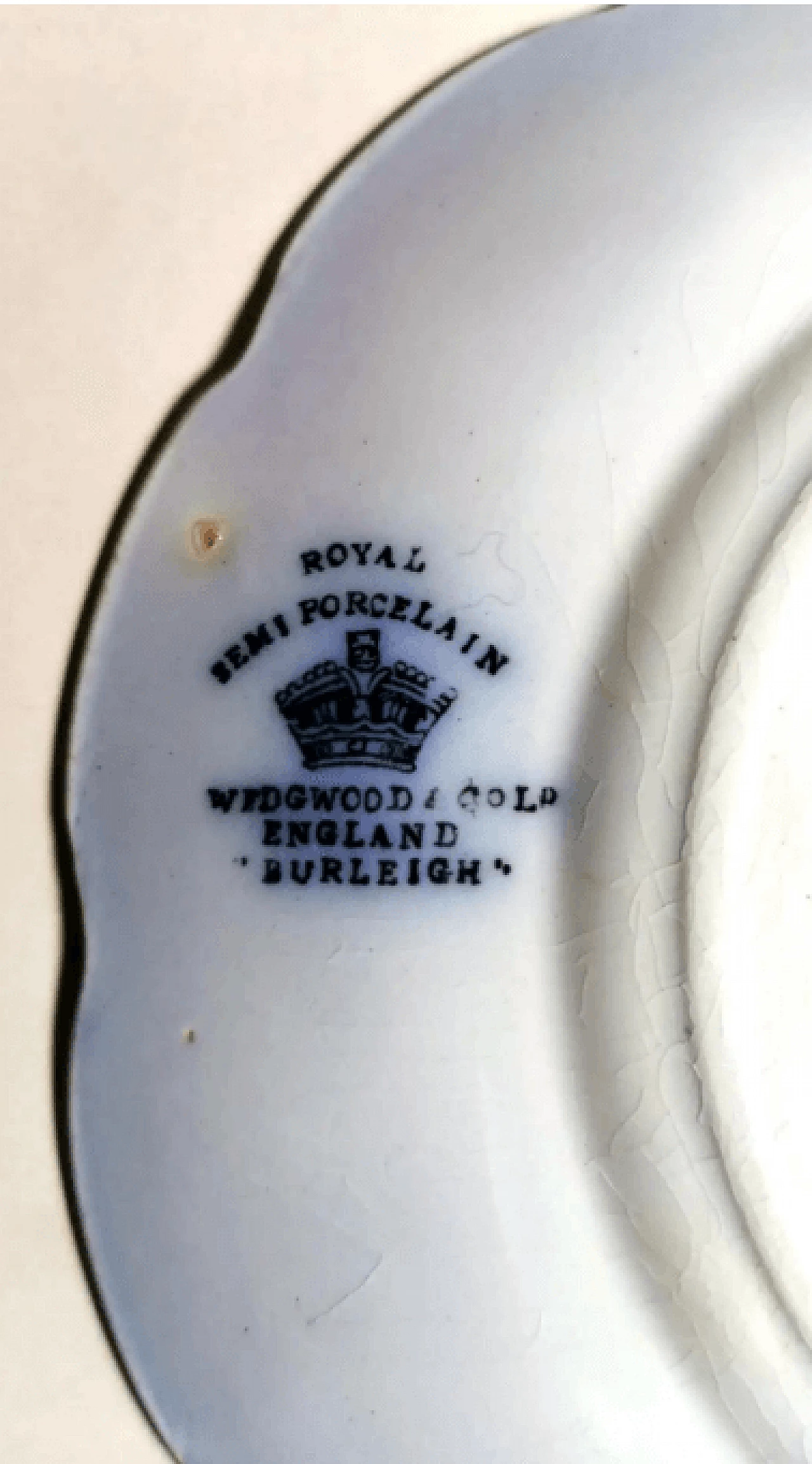 10 Piatti da dessert Burleigh con decorazione transferware blu, primo '900 11