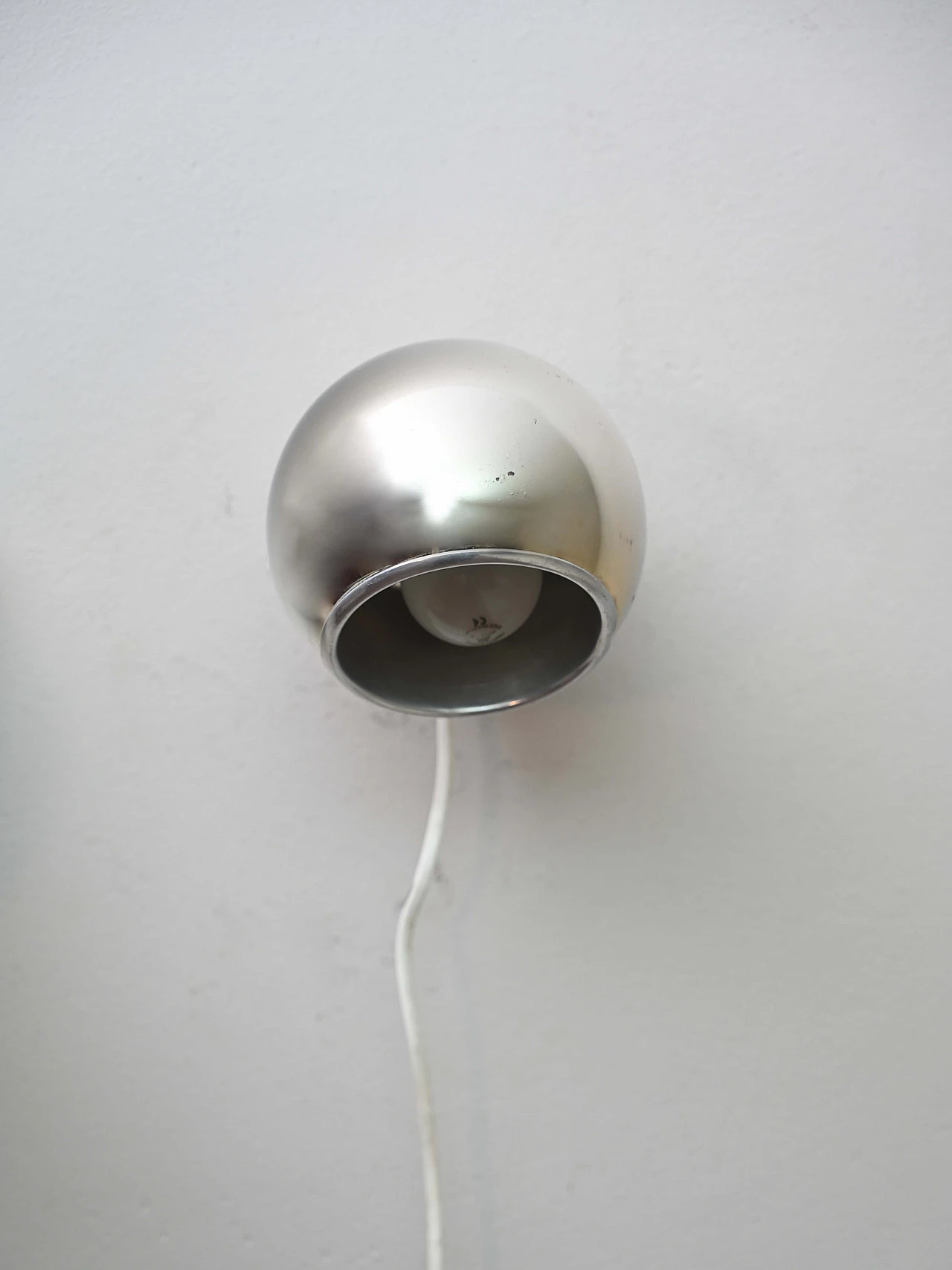 Spherical metal wall sconce, 1960s 1