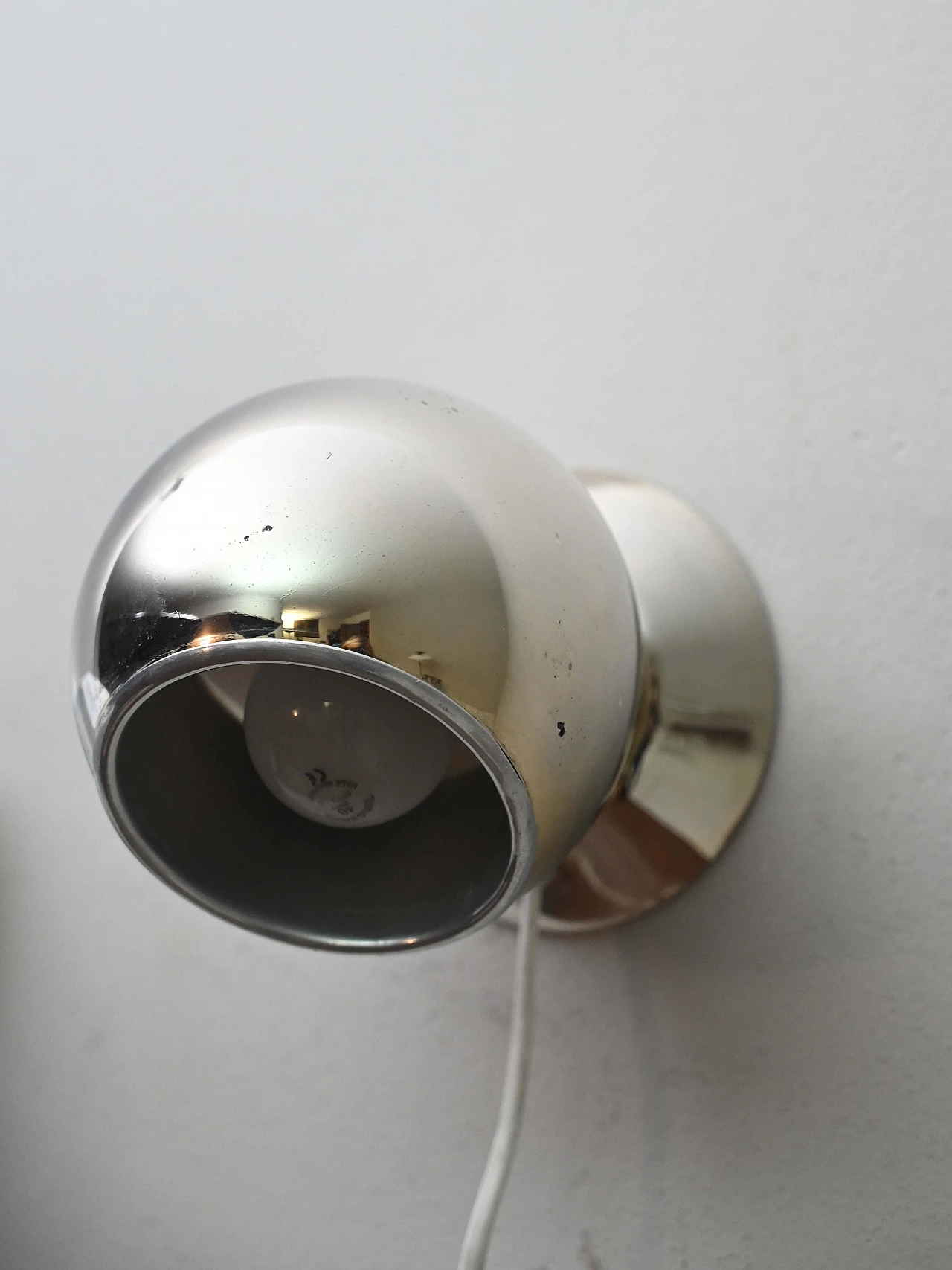 Spherical metal wall sconce, 1960s 4