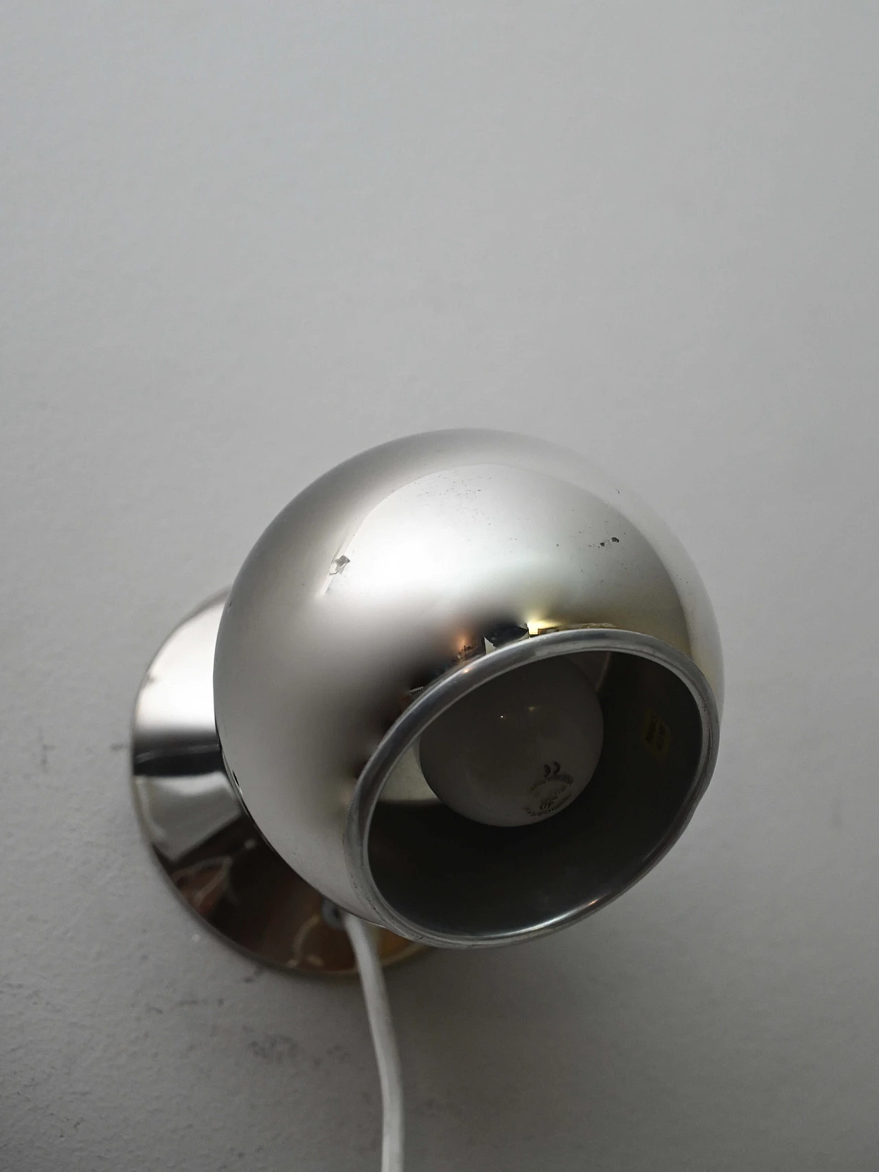 Spherical metal wall sconce, 1960s 5