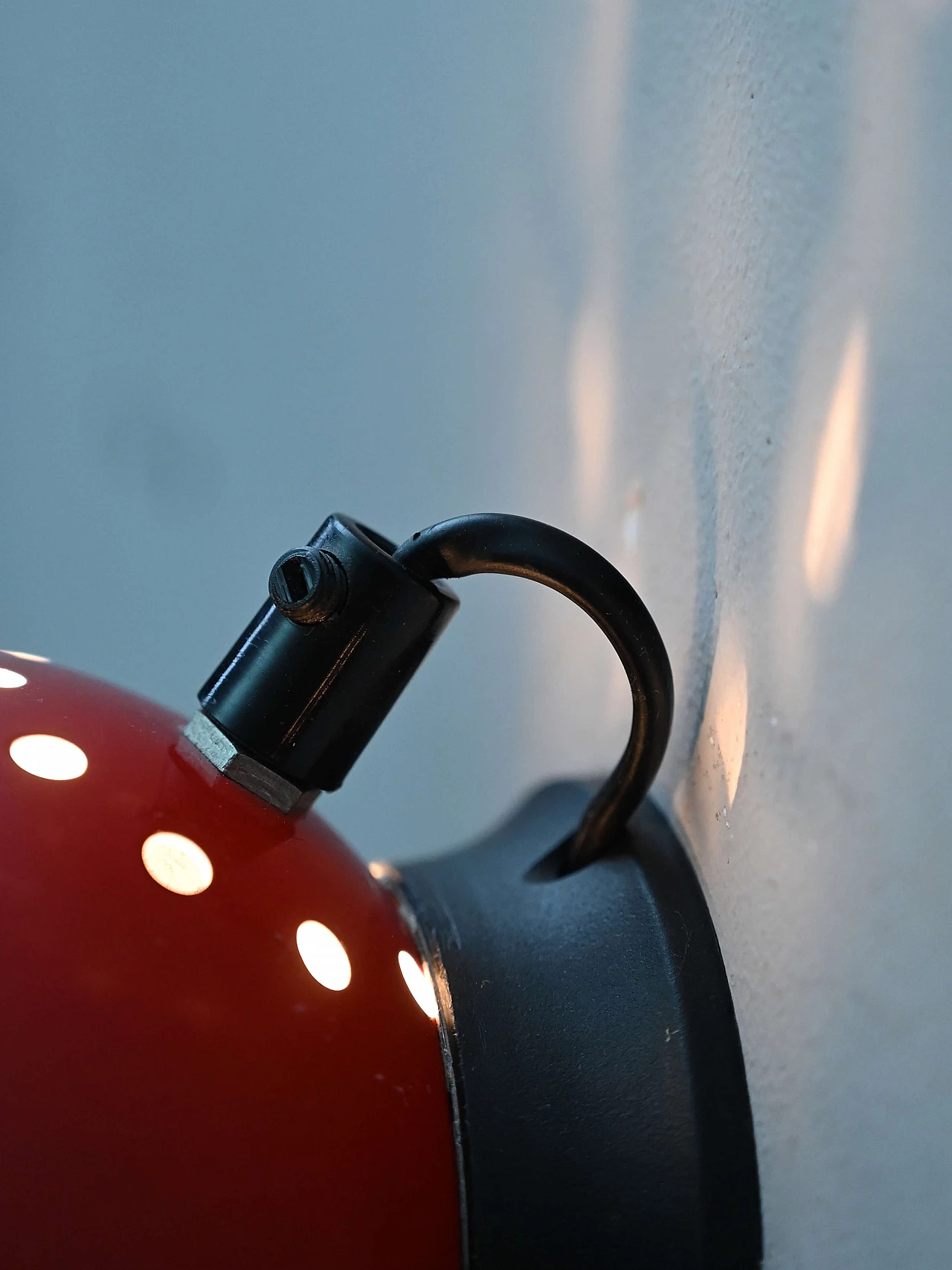 Pair of red metal and plastic wall lights, 1960s 7