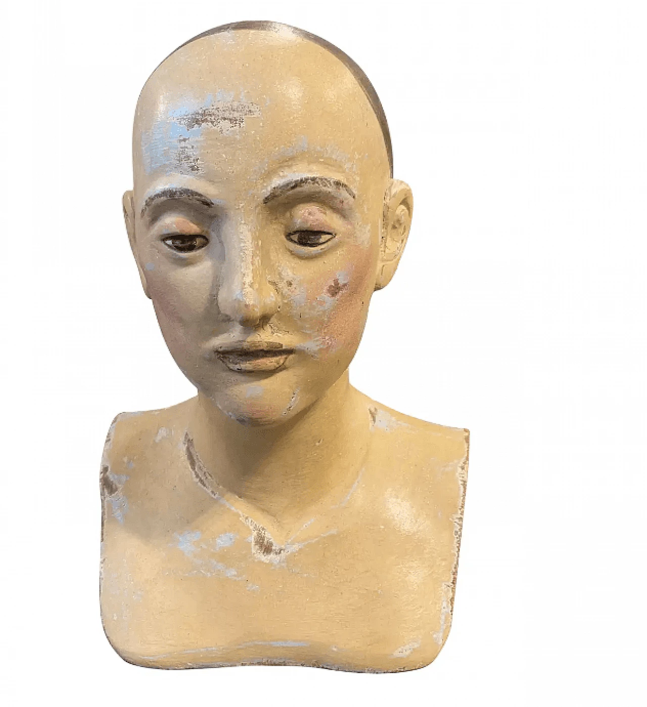 Busto di donna dipinto su legno, fine '800 1