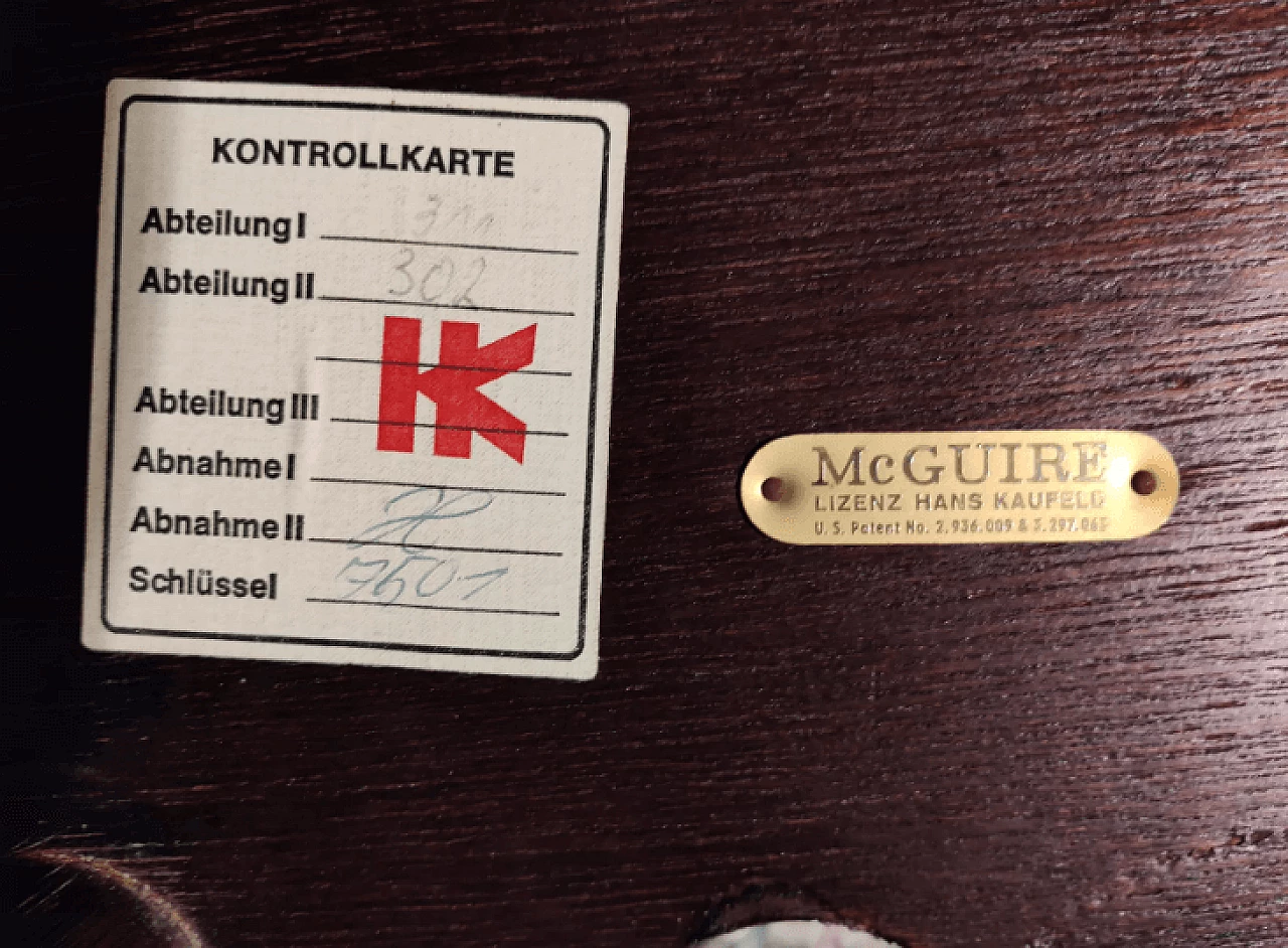 3 Sgabelli in rattan di Hans Kaufeld / McGuire, anni '70 11