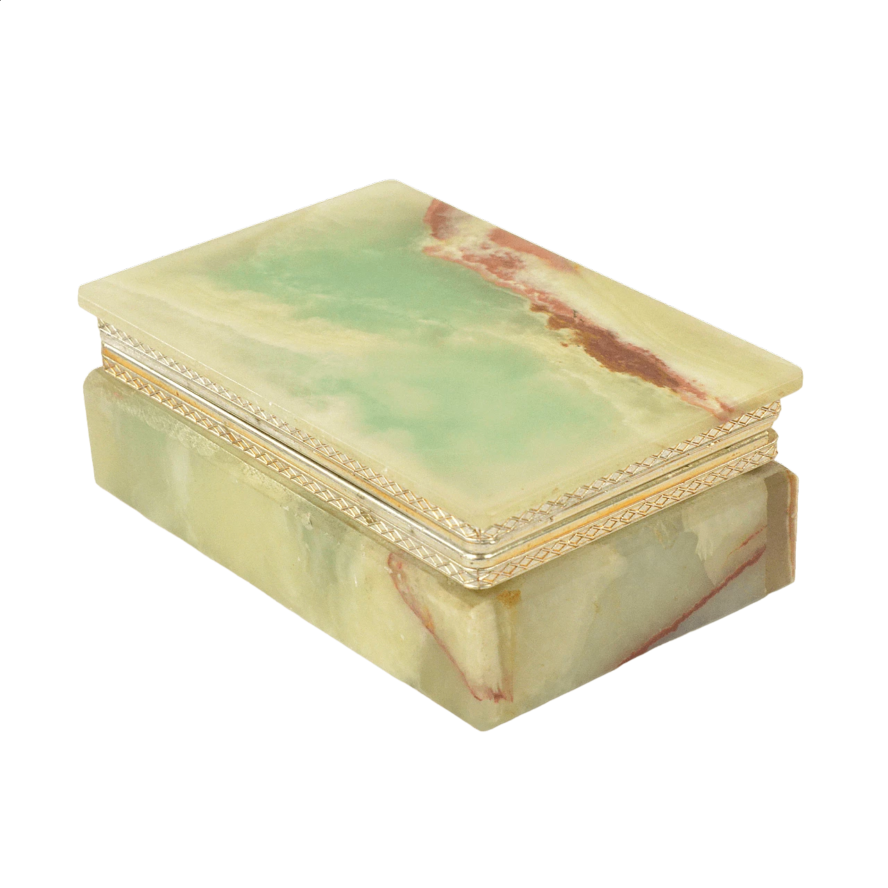 Alabaster jewellery box with brass details, 1970s 16
