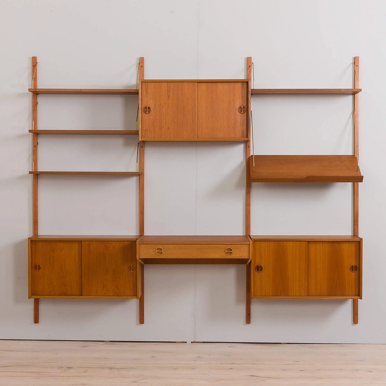 Modular teak bookcase in the style of Poul Cadovius, 1960s 4