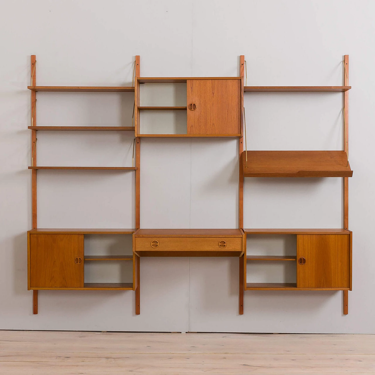 Modular teak bookcase in the style of Poul Cadovius, 1960s 5