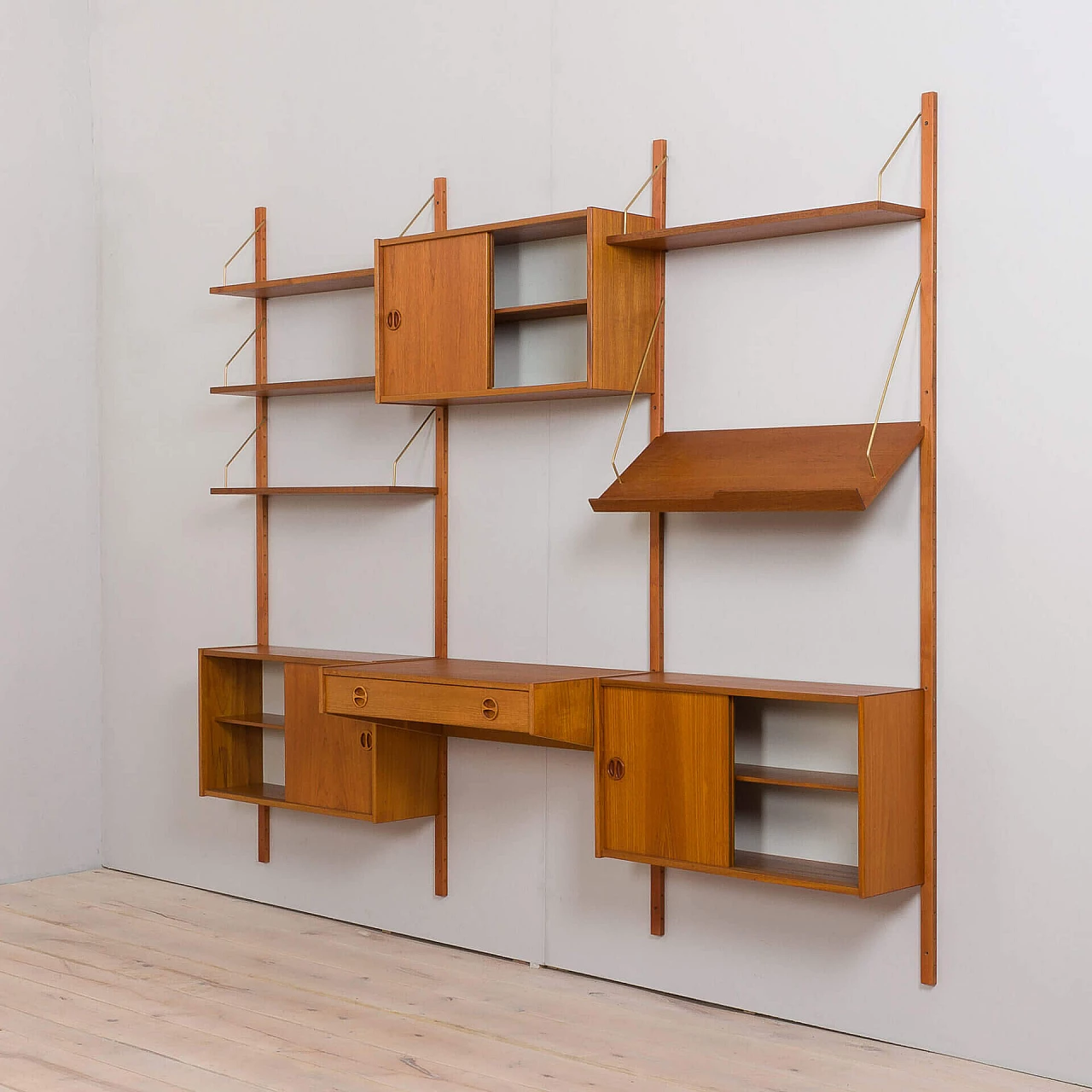Modular teak bookcase in the style of Poul Cadovius, 1960s 7