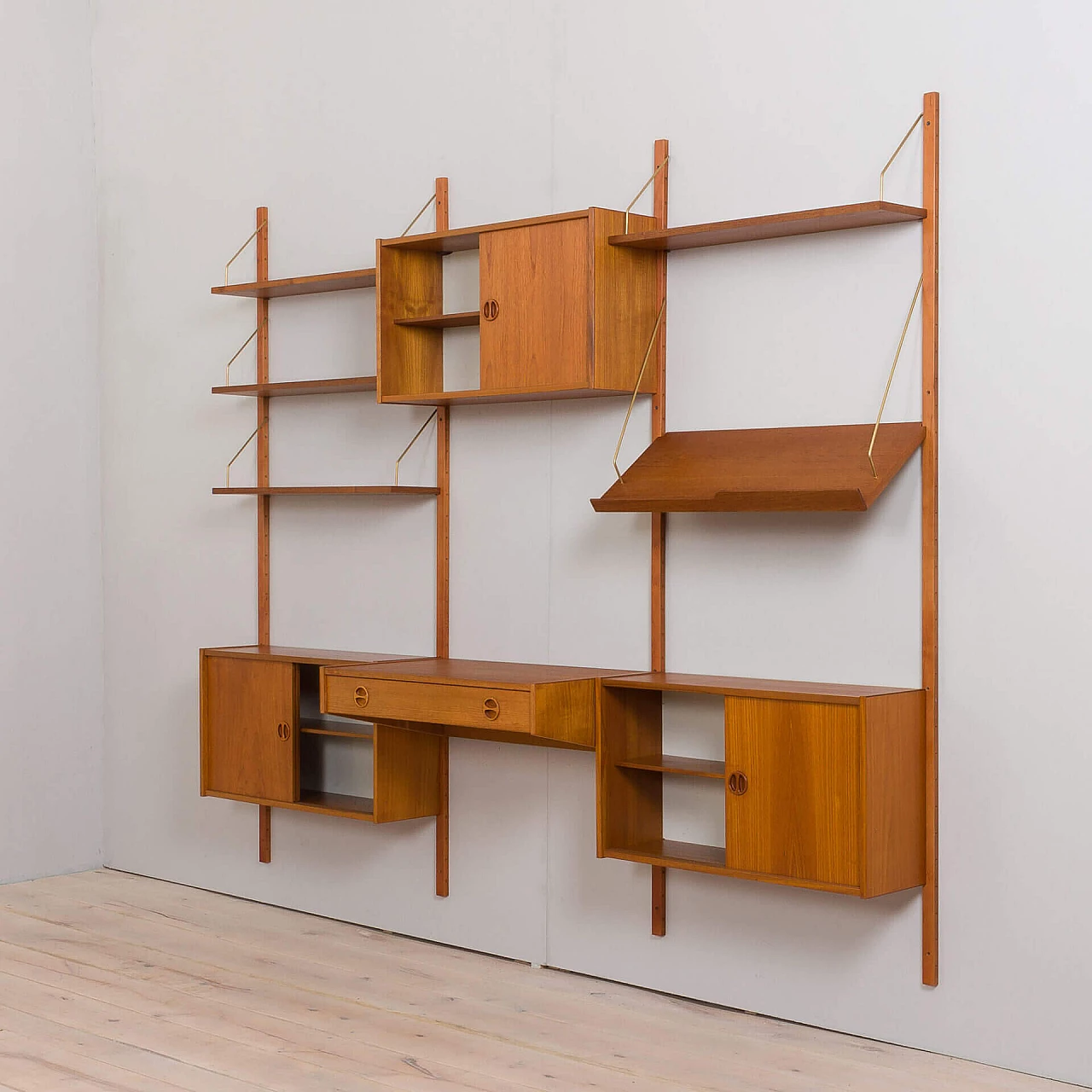 Modular teak bookcase in the style of Poul Cadovius, 1960s 8