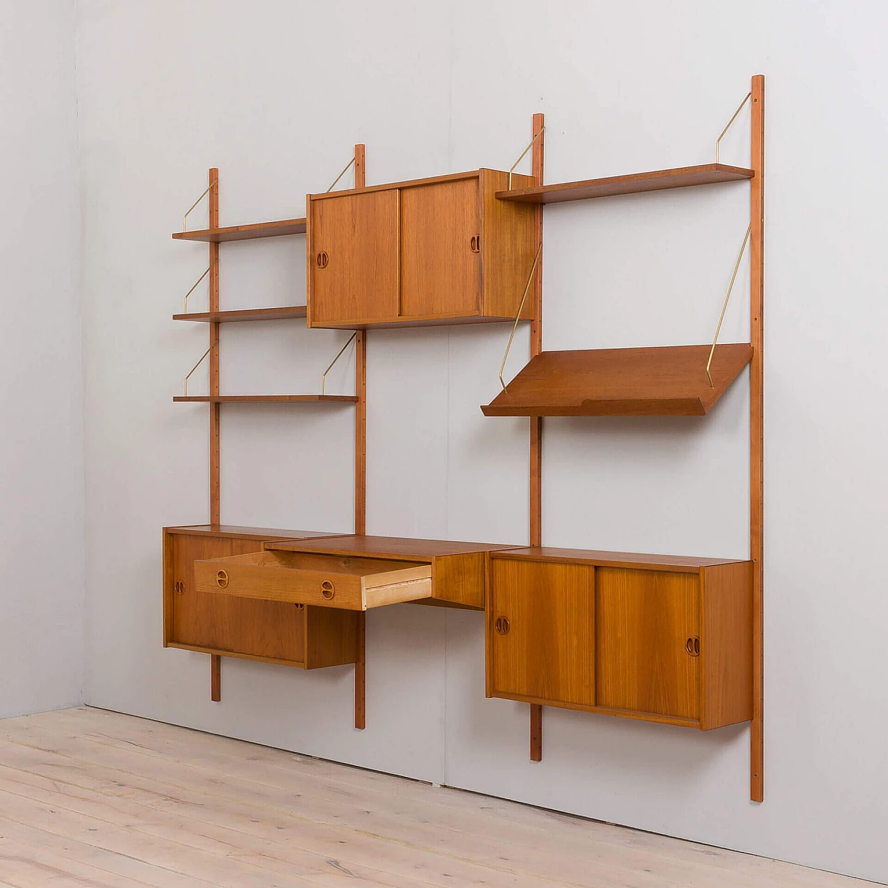 Modular teak bookcase in the style of Poul Cadovius, 1960s 9