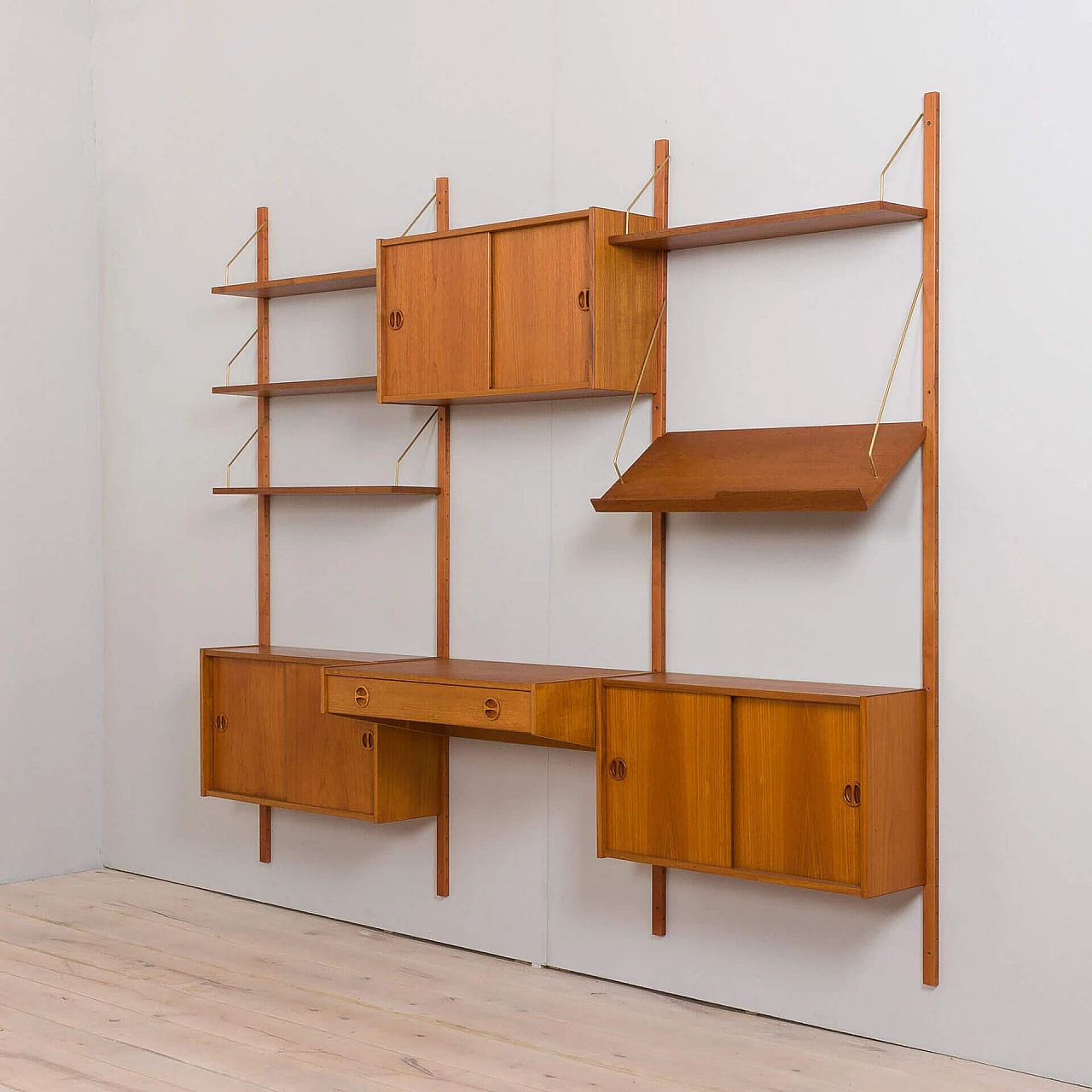 Modular teak bookcase in the style of Poul Cadovius, 1960s 10