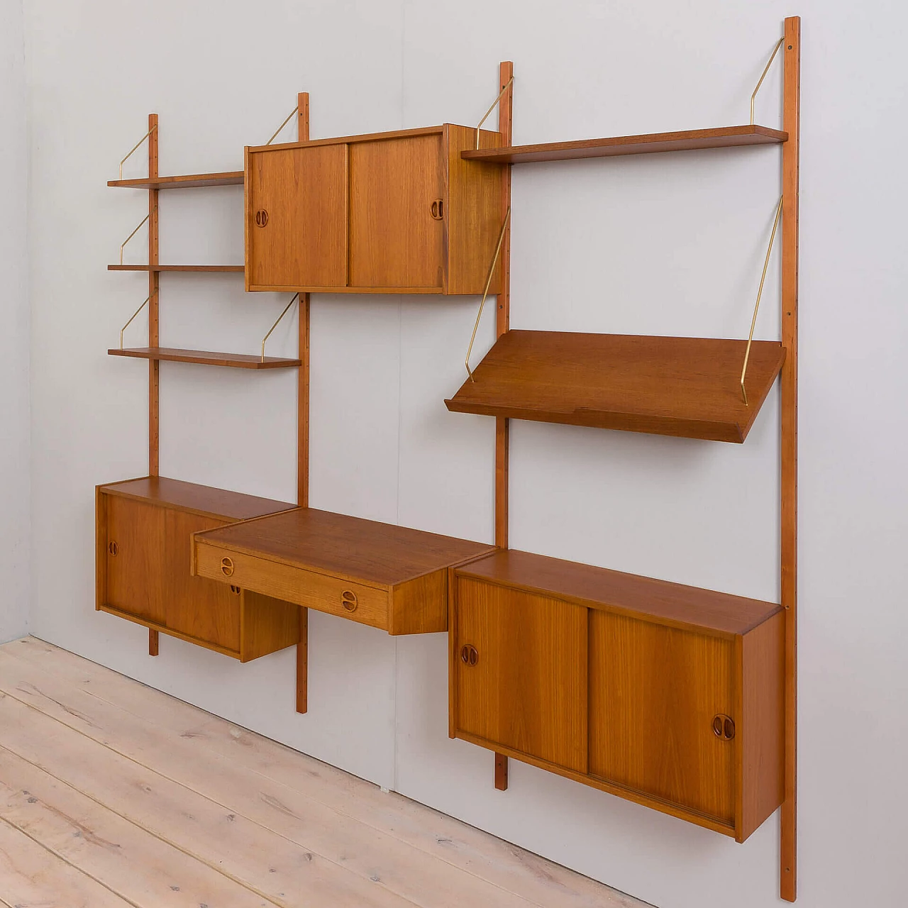 Modular teak bookcase in the style of Poul Cadovius, 1960s 11