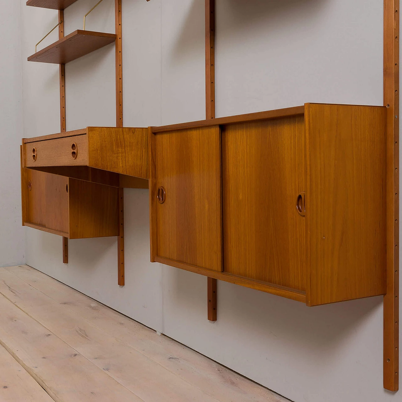 Modular teak bookcase in the style of Poul Cadovius, 1960s 13