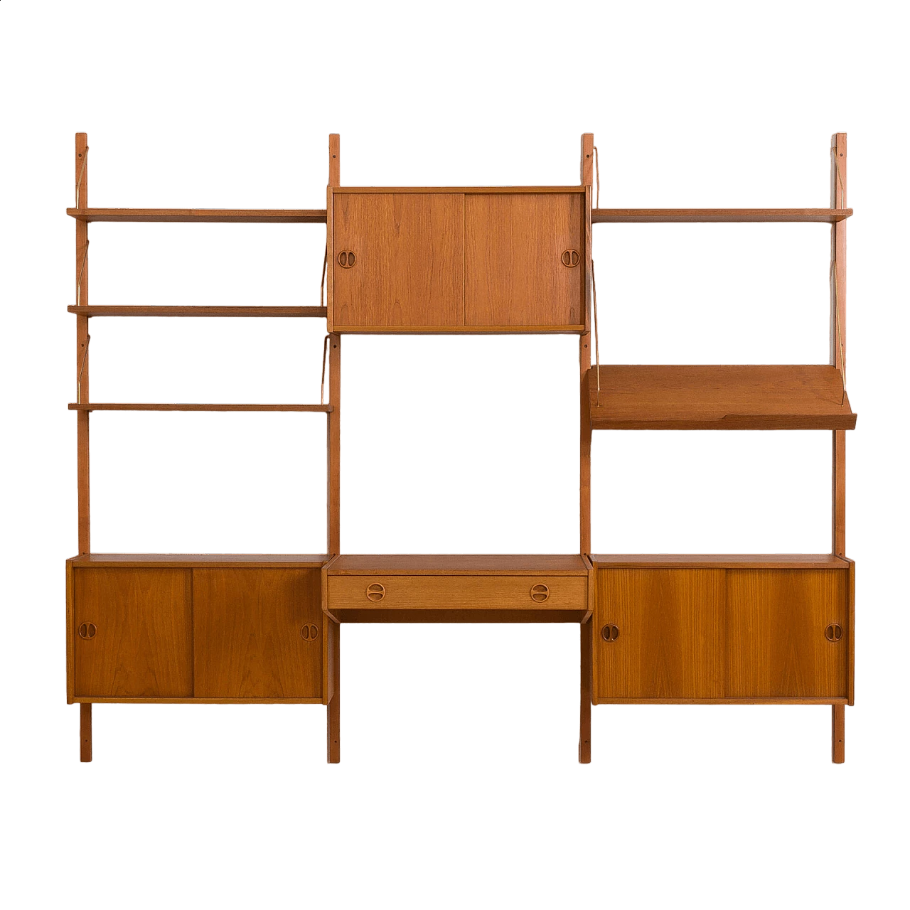 Modular teak bookcase in the style of Poul Cadovius, 1960s 23