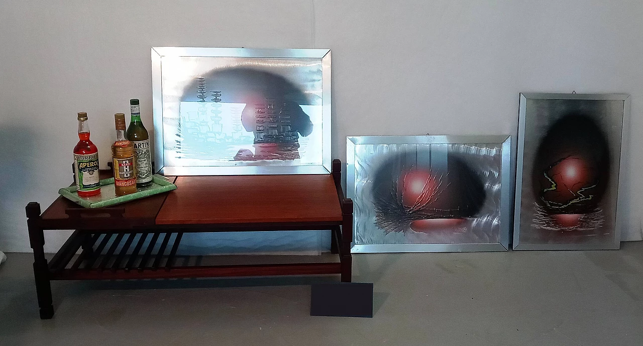 3 Paintings on aluminium by Giancarlo Fabene, 1970s 16