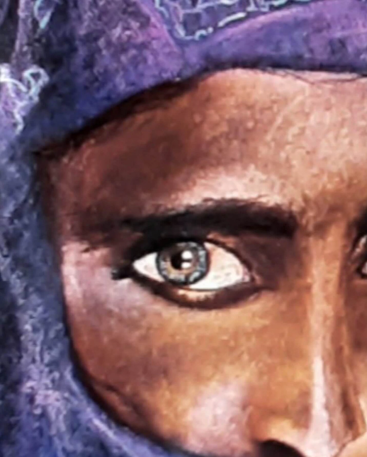 Ludovica Barattieri di San Pietro, Donna col velo viola, gessetto su carta 2