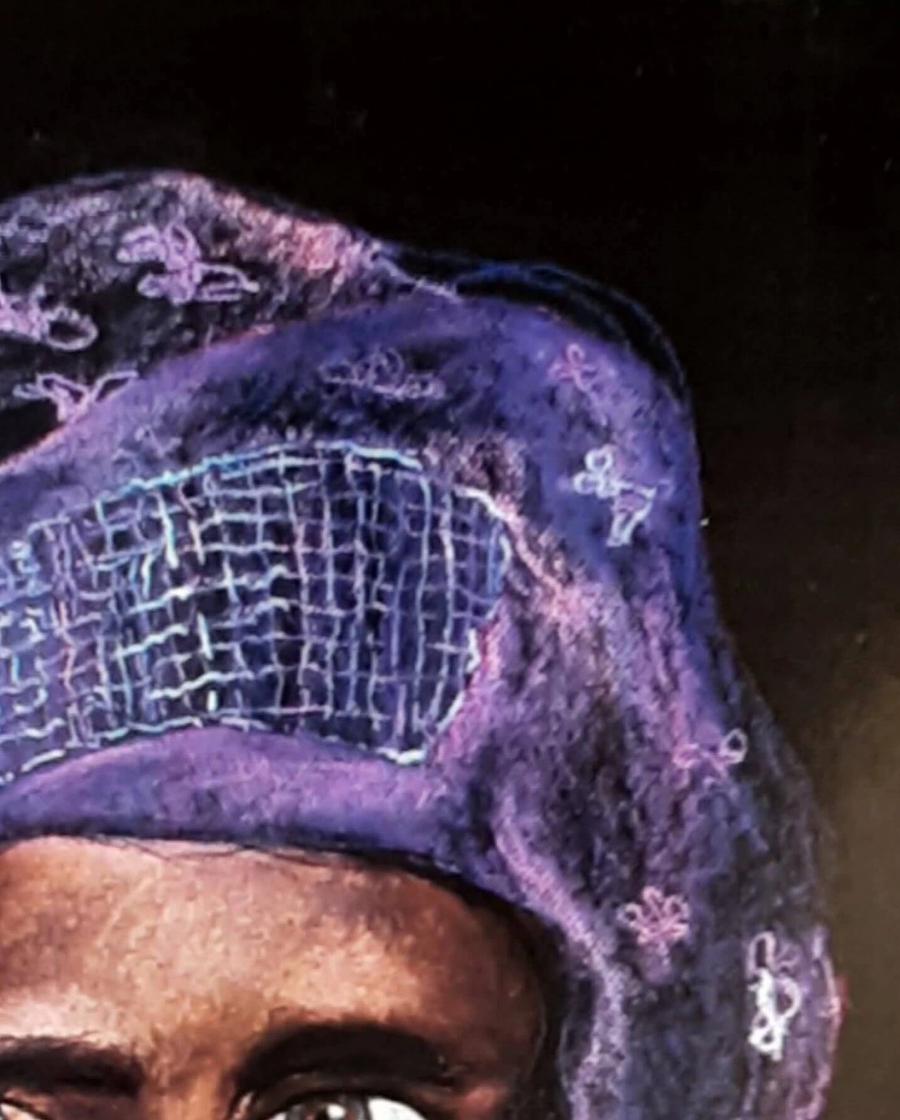 Ludovica Barattieri di San Pietro, Donna col velo viola, gessetto su carta 3