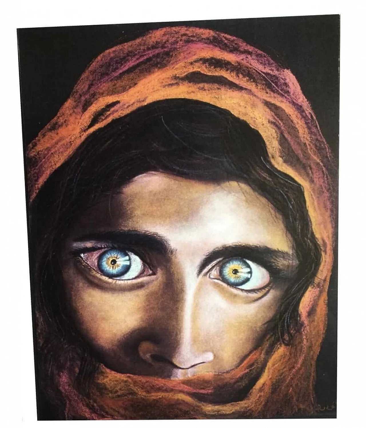 Ludovica Barattieri di San Pietro, Donna col velo rosso, gessetto su carta 4