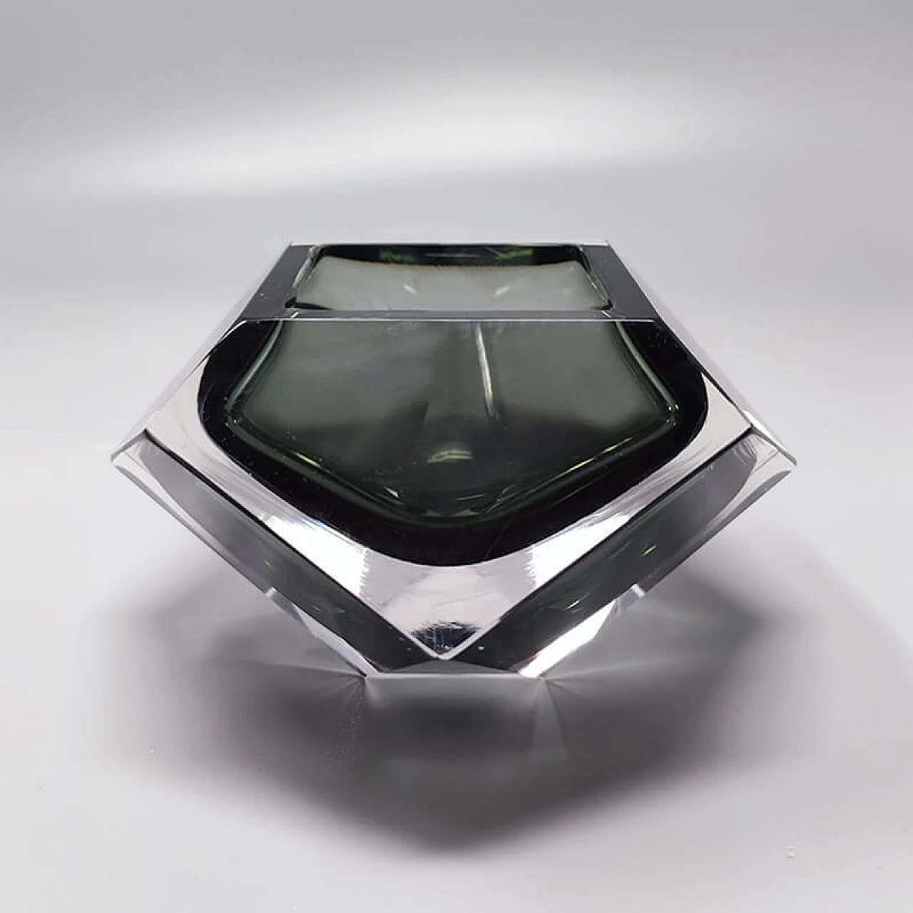 Grey Murano glass ashtray by Flavio Poli for Seguso, 1960s 2