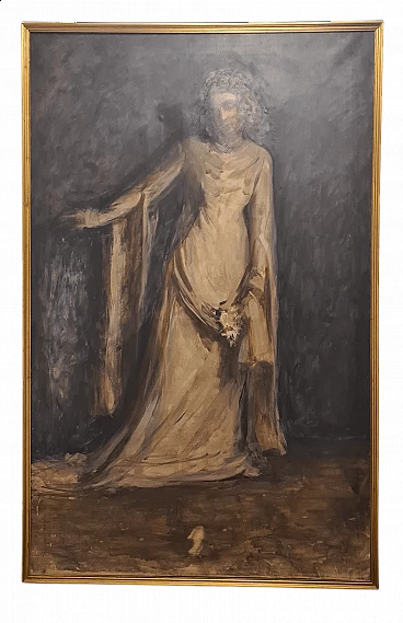 Ernestina Mack Orlandini, female portrait, oil on canvas, early 20th century