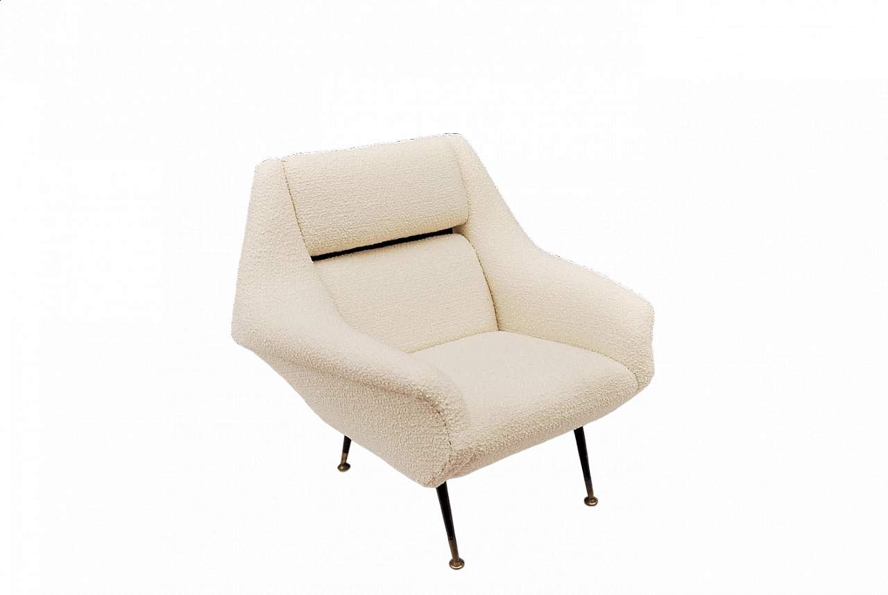 Poltrona in bouclé attribuita a Gigi Radice per Minotti, anni '60 8